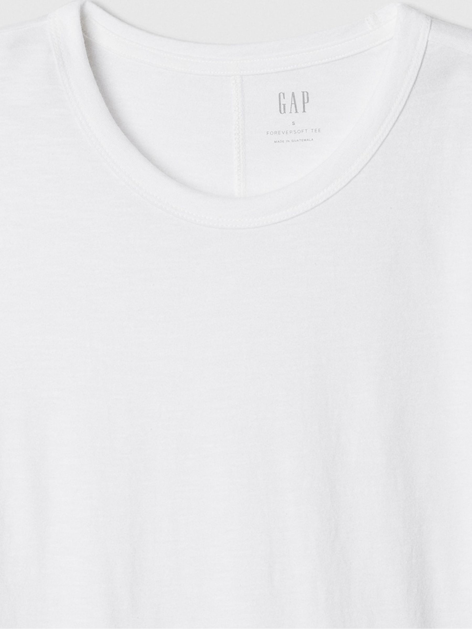 White Cotton Short Sleeve Crew Neck T-Shirt - Image 4 of 4