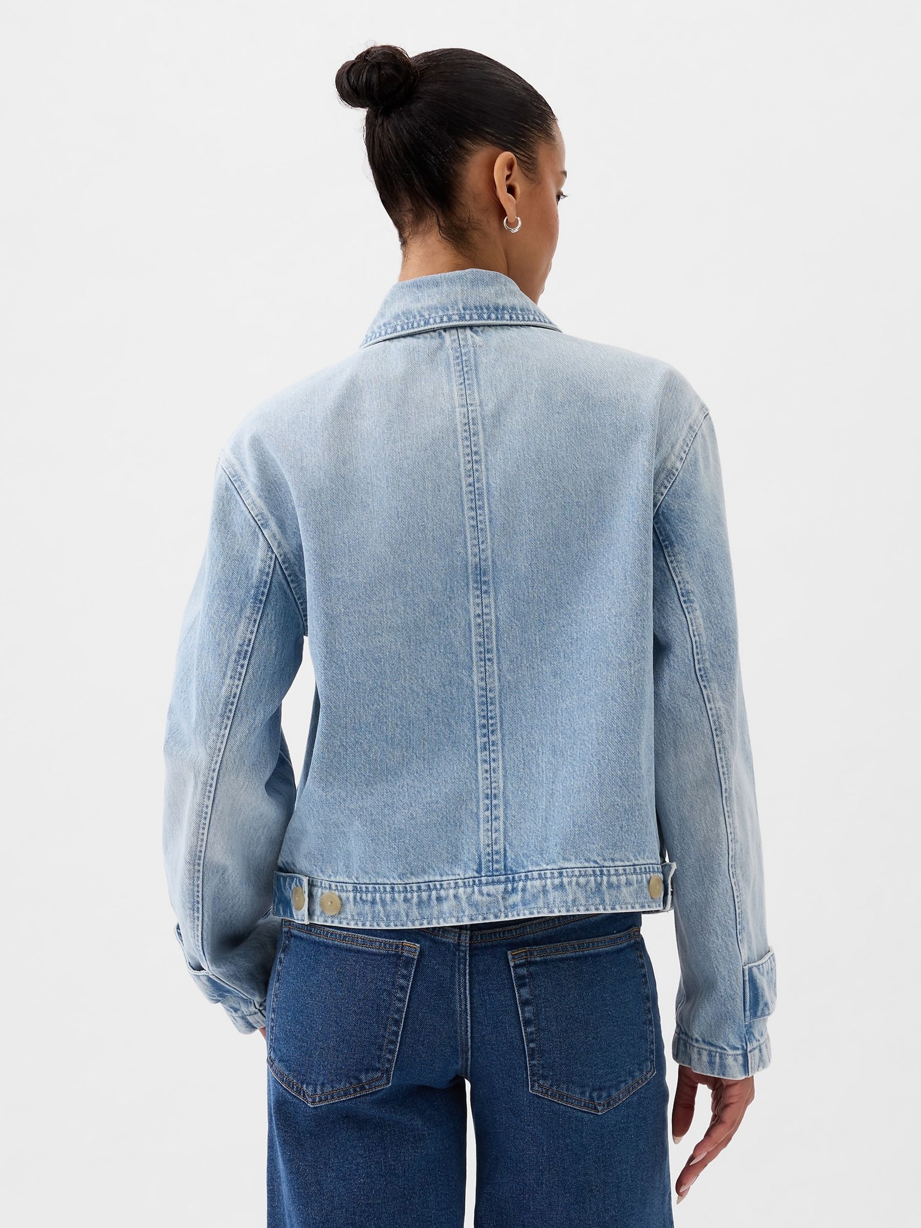 Blue Denim Utility Shirt Jacket - Image 2 of 5