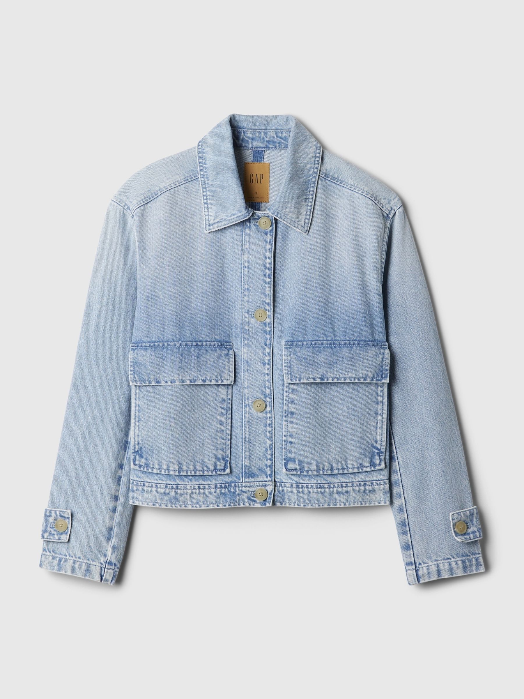 Blue Denim Utility Shirt Jacket - Image 5 of 5