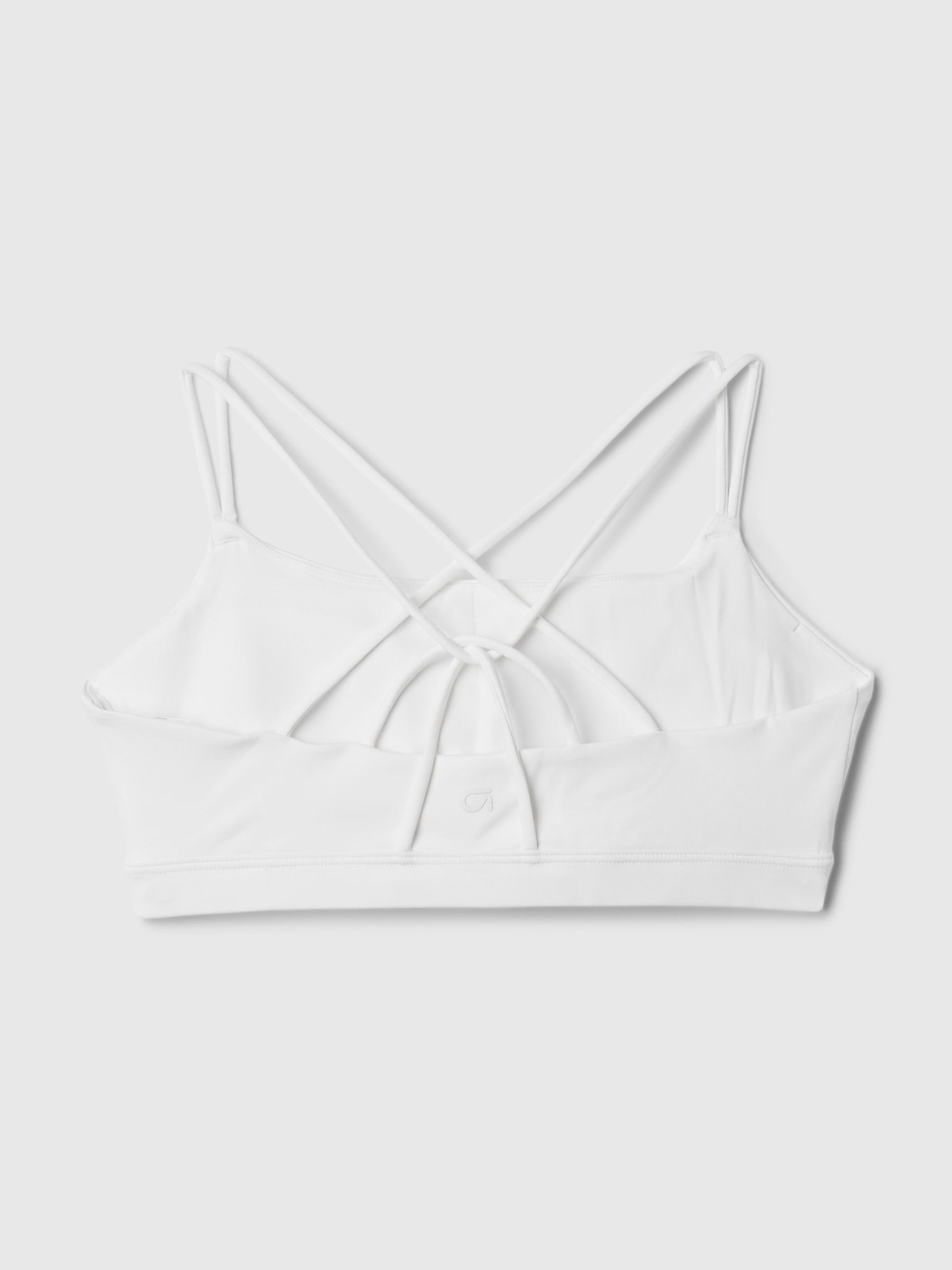 White Power Medium Impact Racerback Strappy Sports Bra - Image 5 of 5