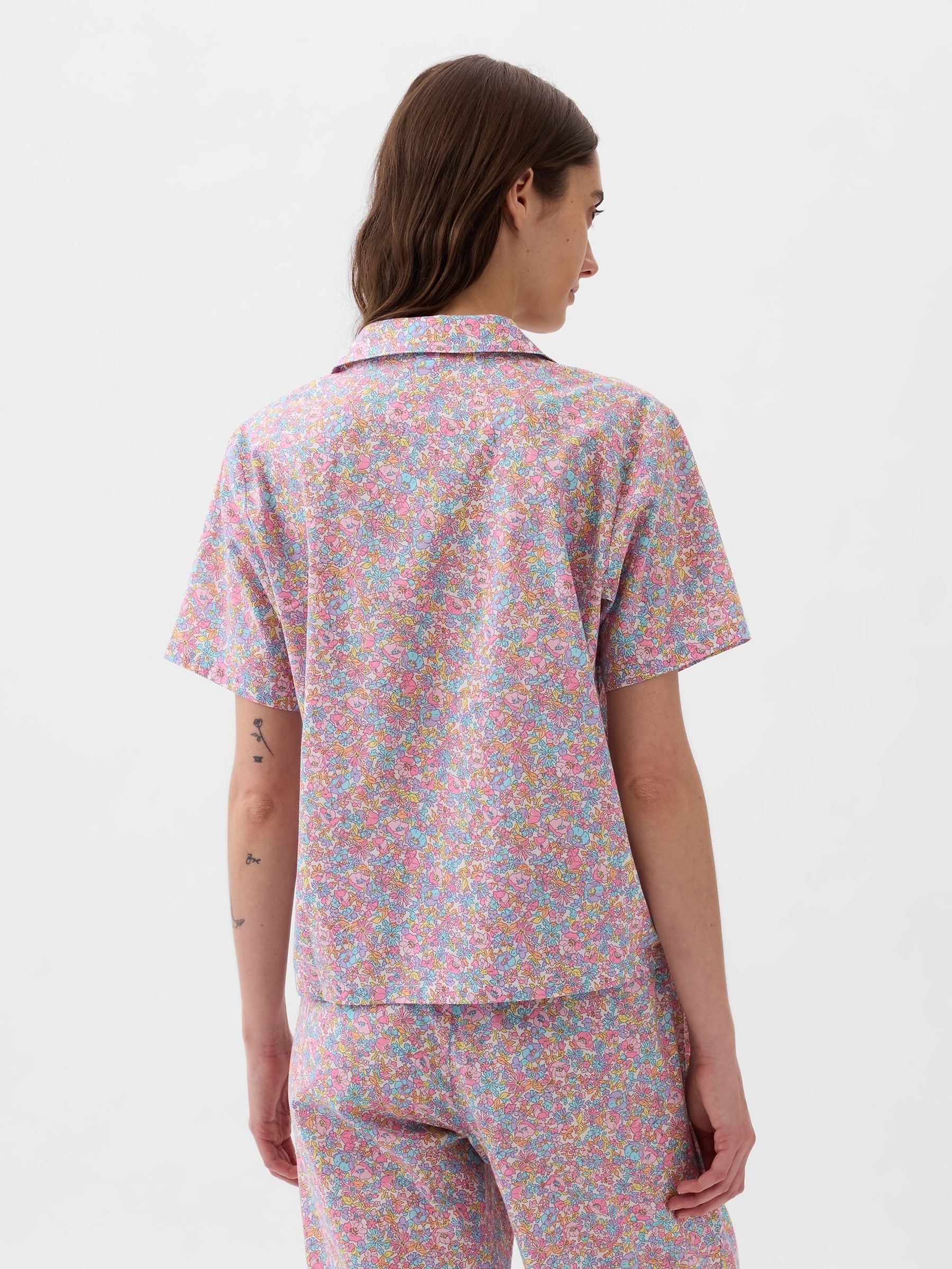 Pink Floral Poplin Pyjama Shirt - Image 2 of 3