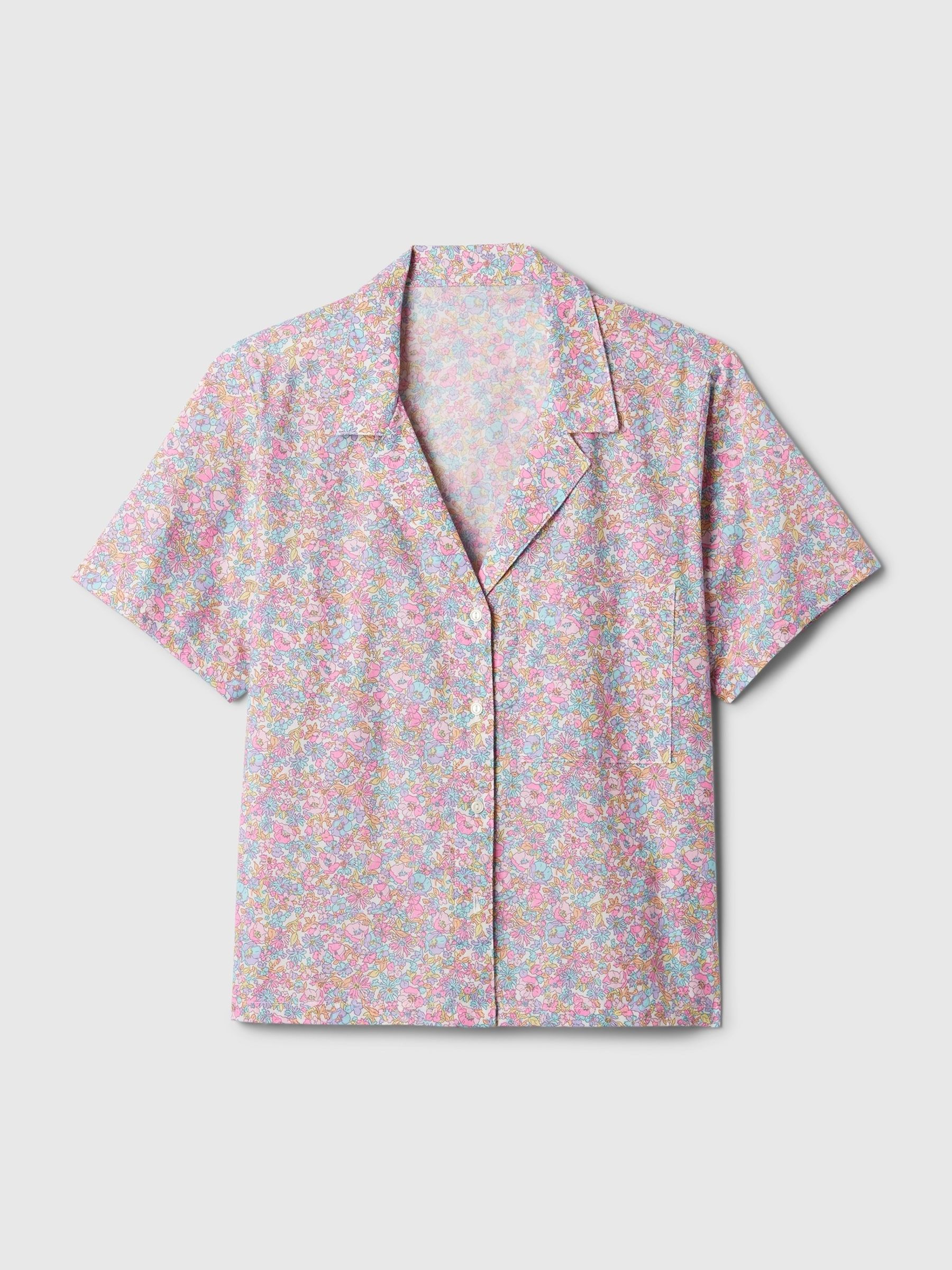 Pink Floral Poplin Pyjama Shirt - Image 3 of 3