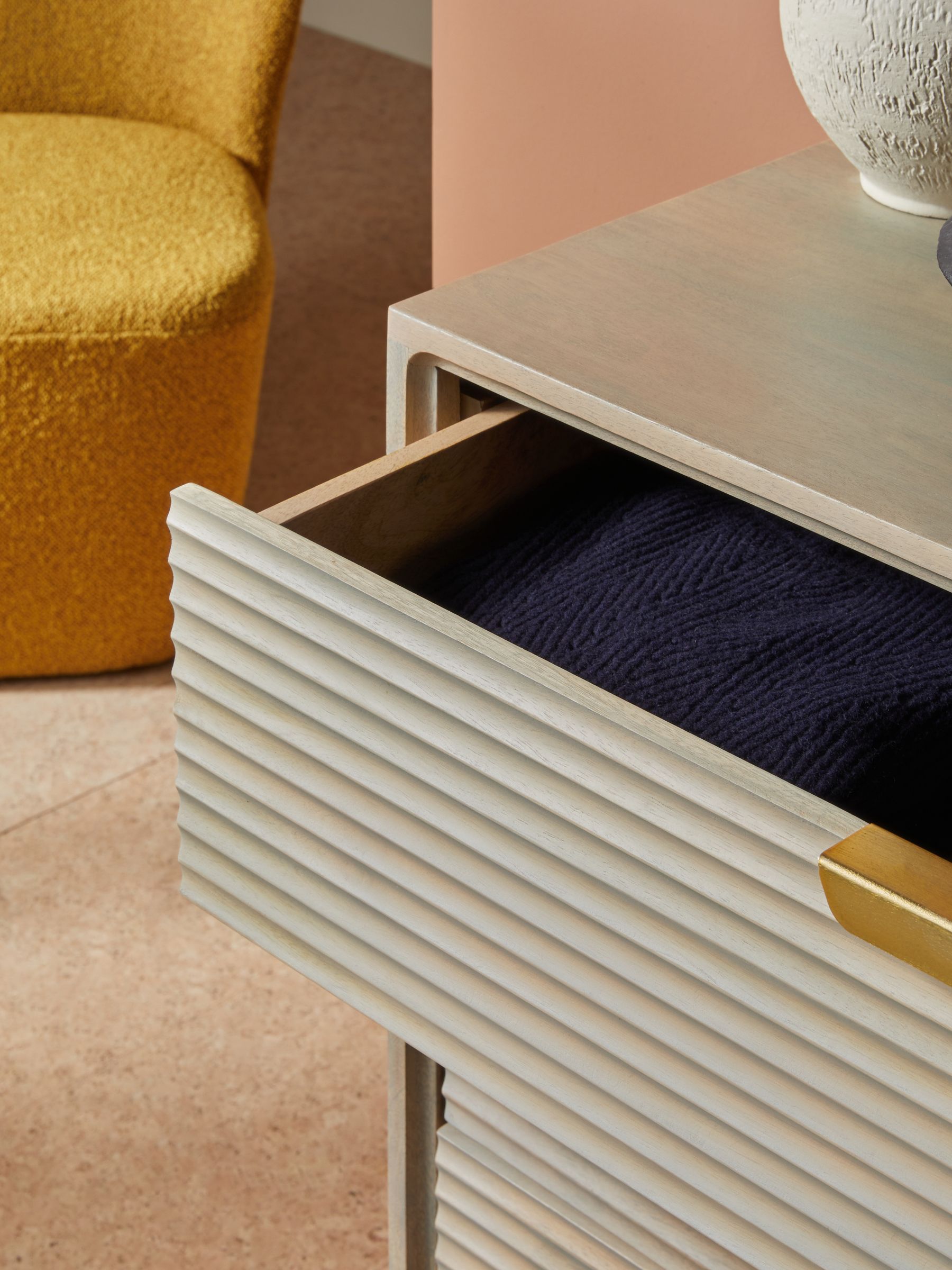 Haines Mango Wood Chest of Drawers in Grey - Image 3 of 5