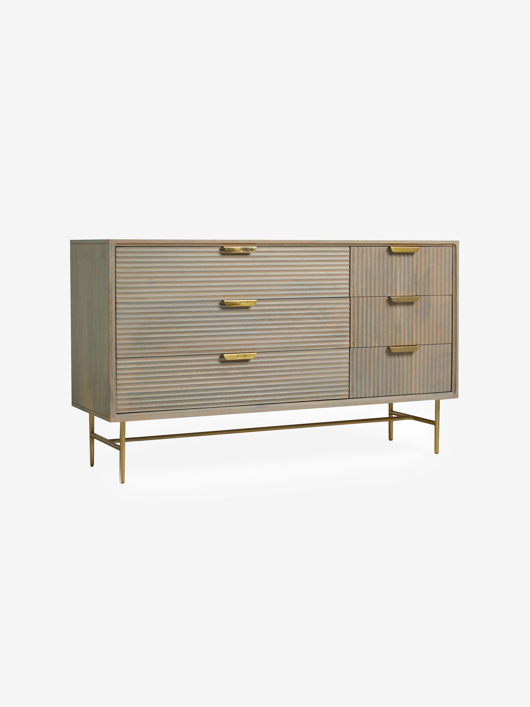 Haines Mango Wood Chest of Drawers in Grey - Image 4 of 5