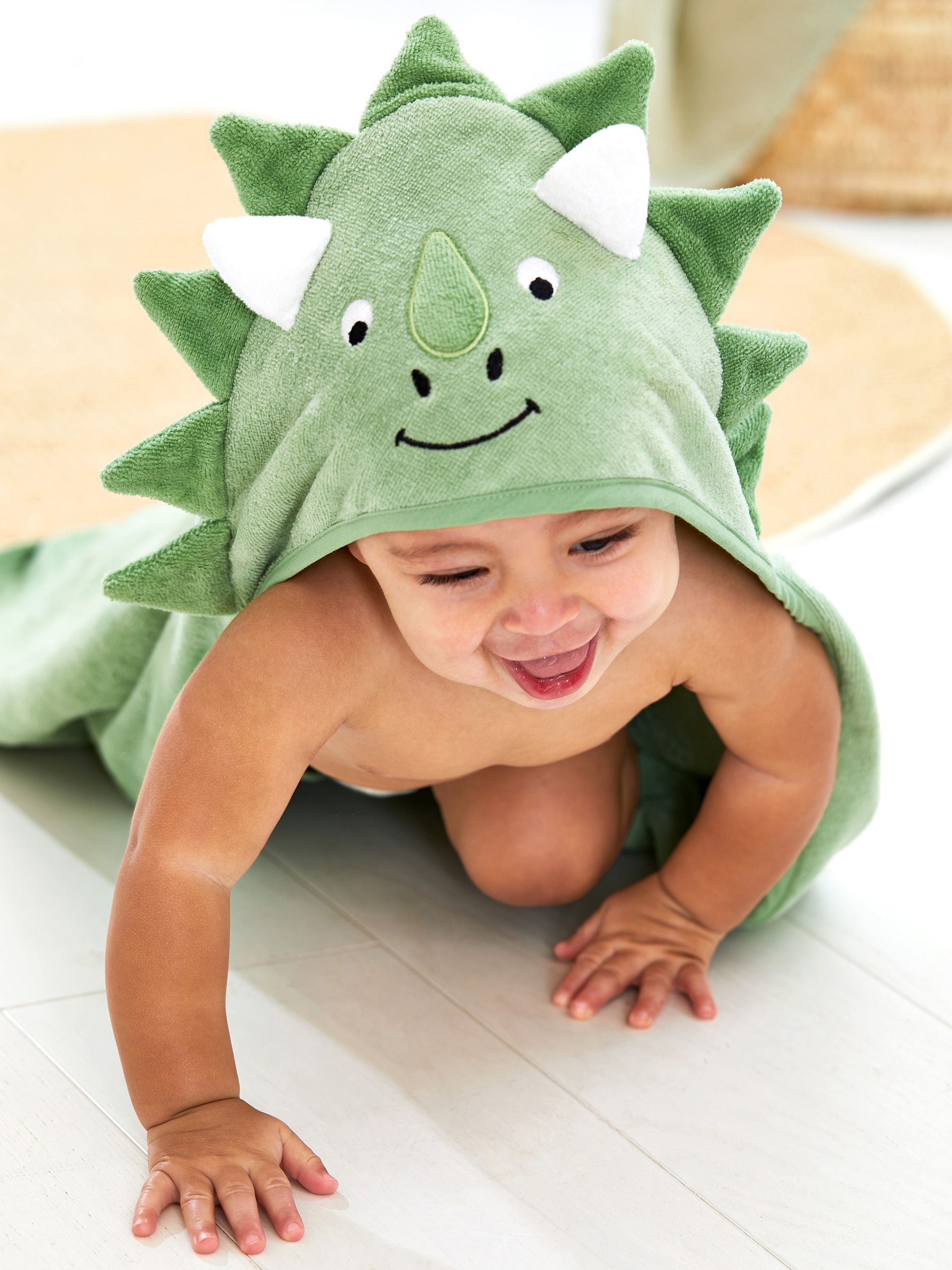 Green Dino Character Hooded Towel - Image 2 of 4