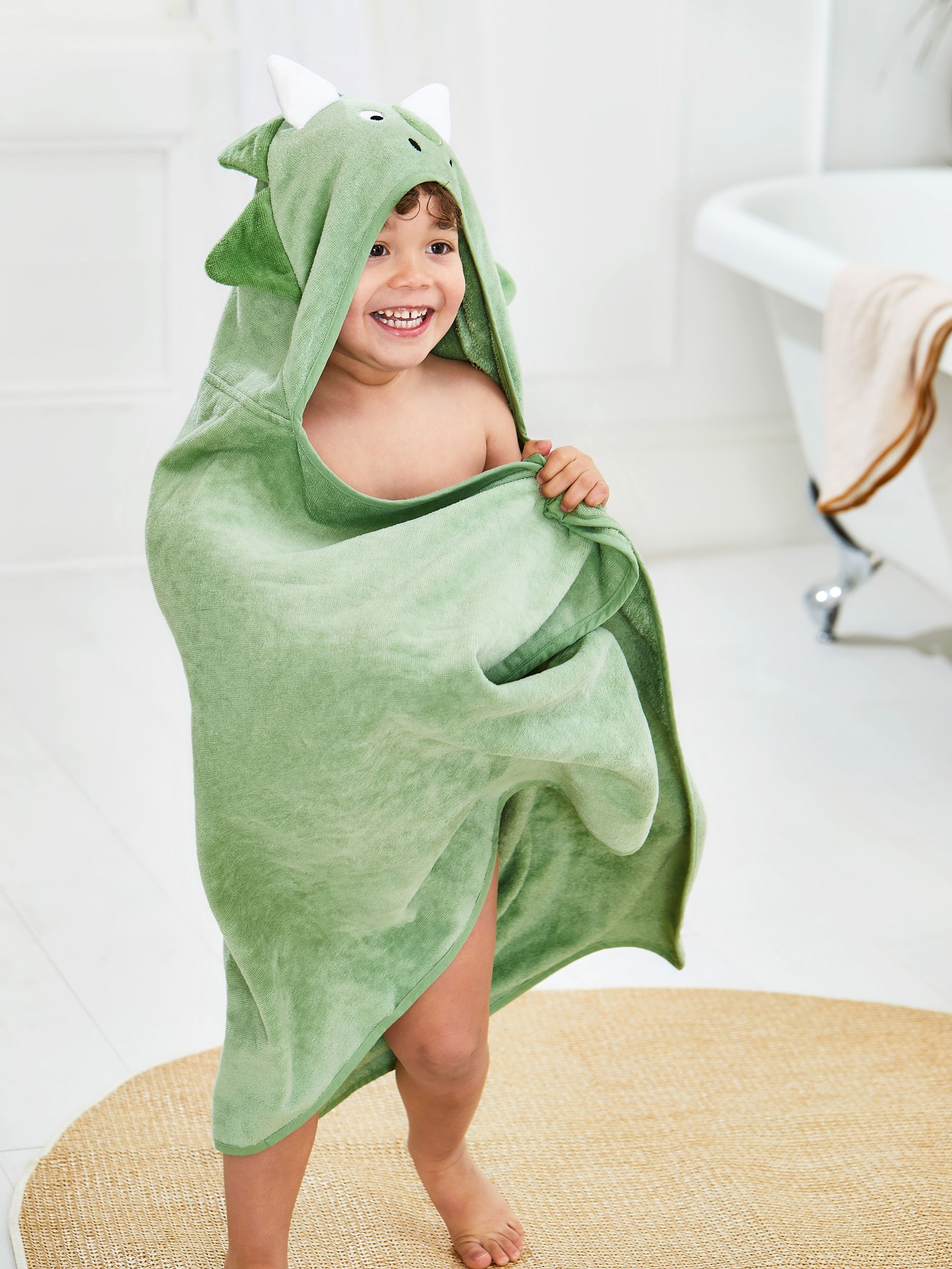 Green Dino Large Hooded Towel - Image 1 of 4