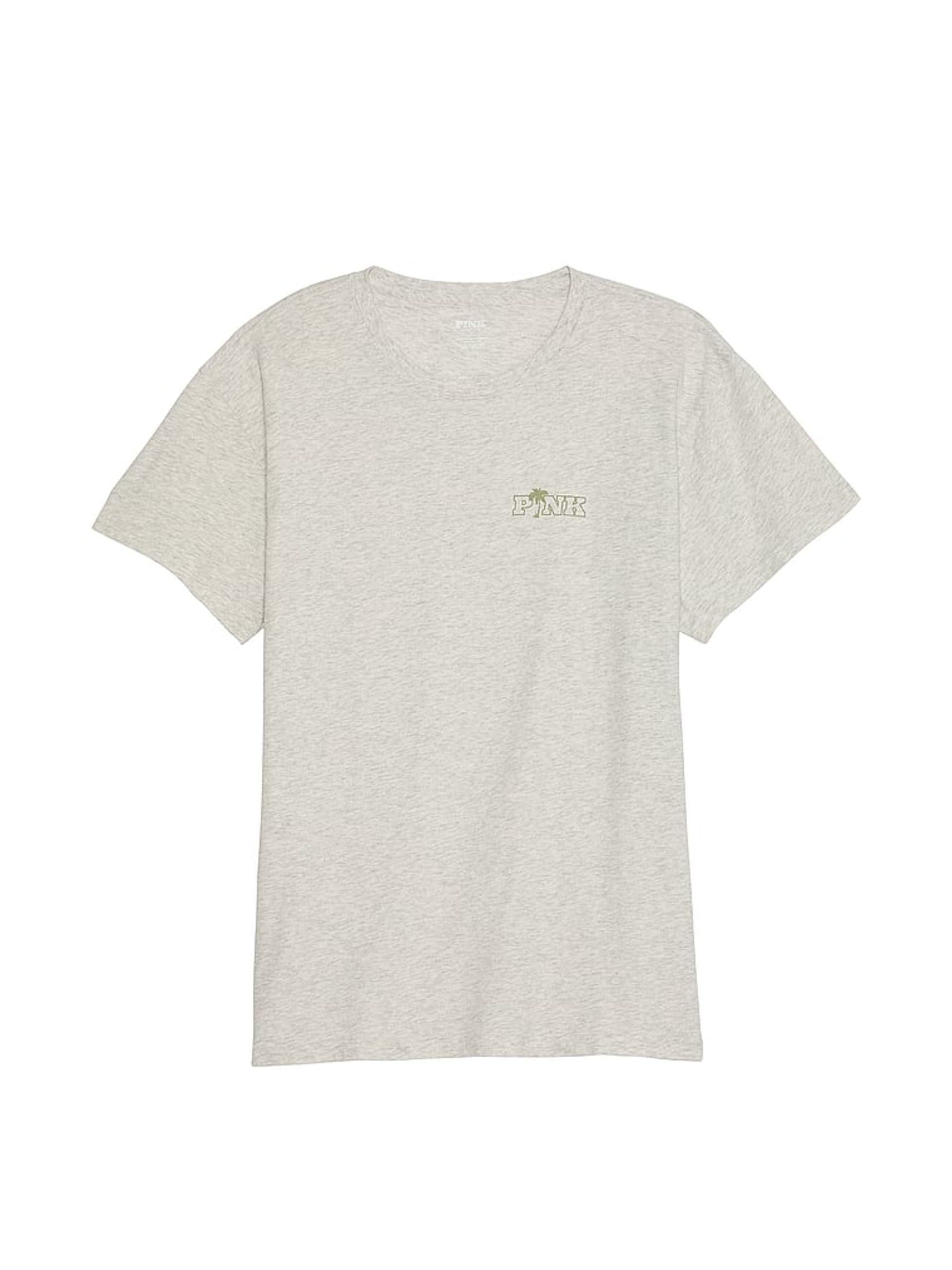 Heather Stone Grey Short Sleeve Oversized Campus T-Shirt - Image 1 of 1