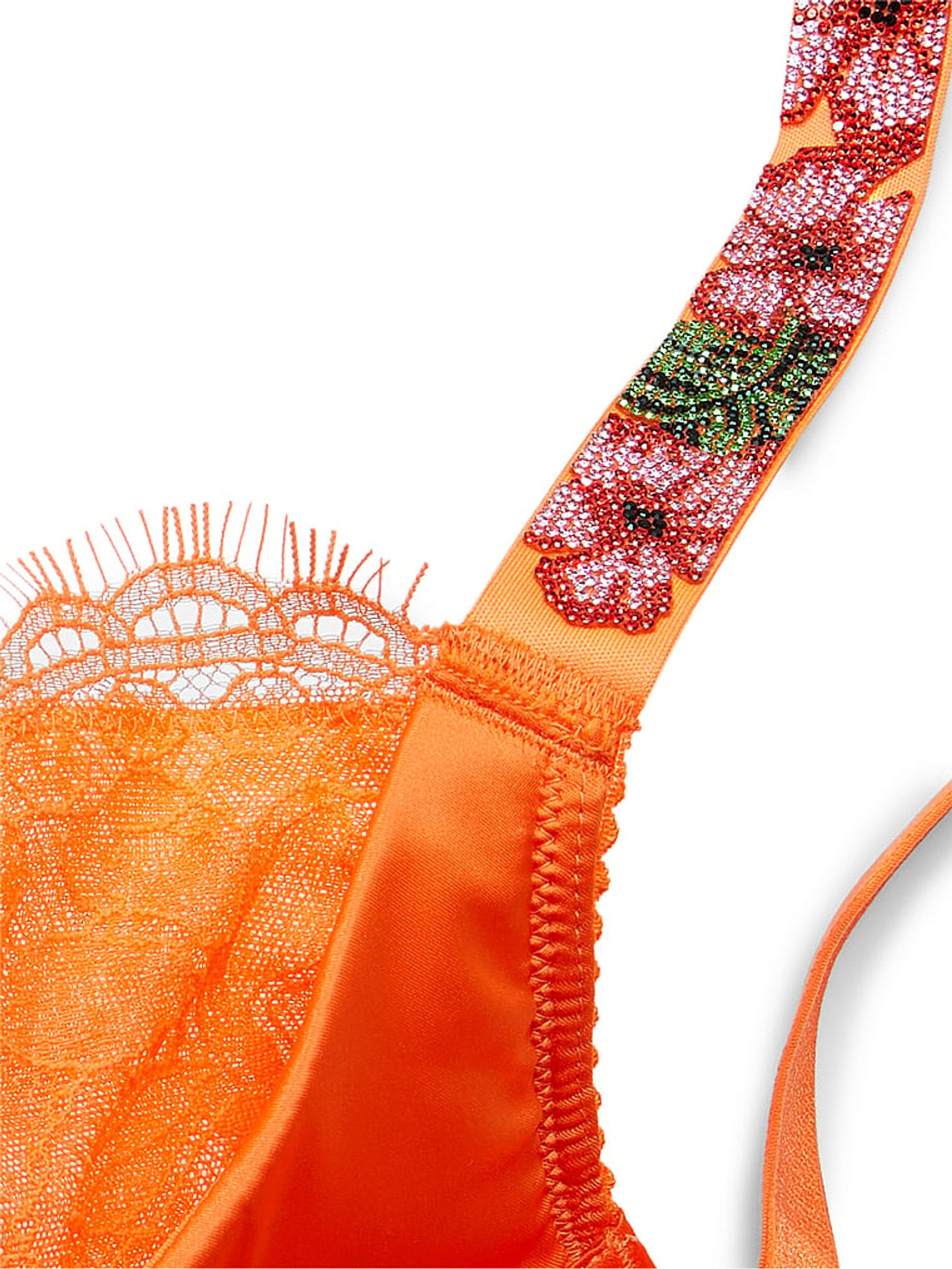 Sunset Orange Hibiscus Hibiscus Shine Strap Corset Bra Top - Image 5 of 5
