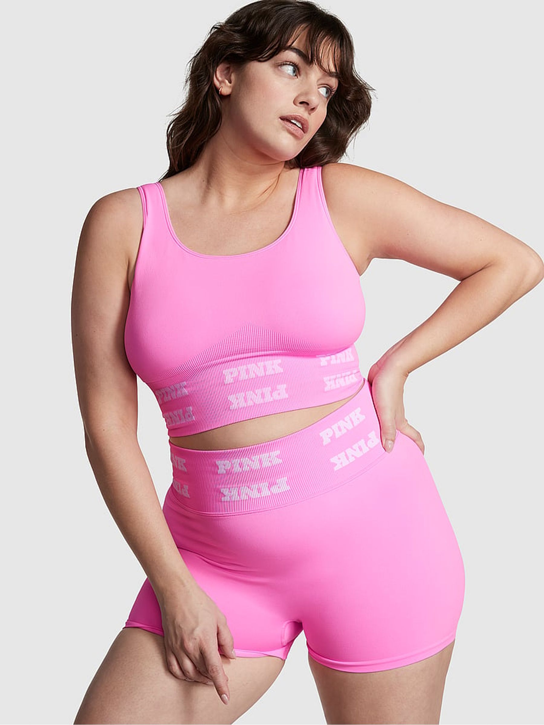 Lola Pink Seamless Logo Low Impact Sports Bra - Image 3 of 4