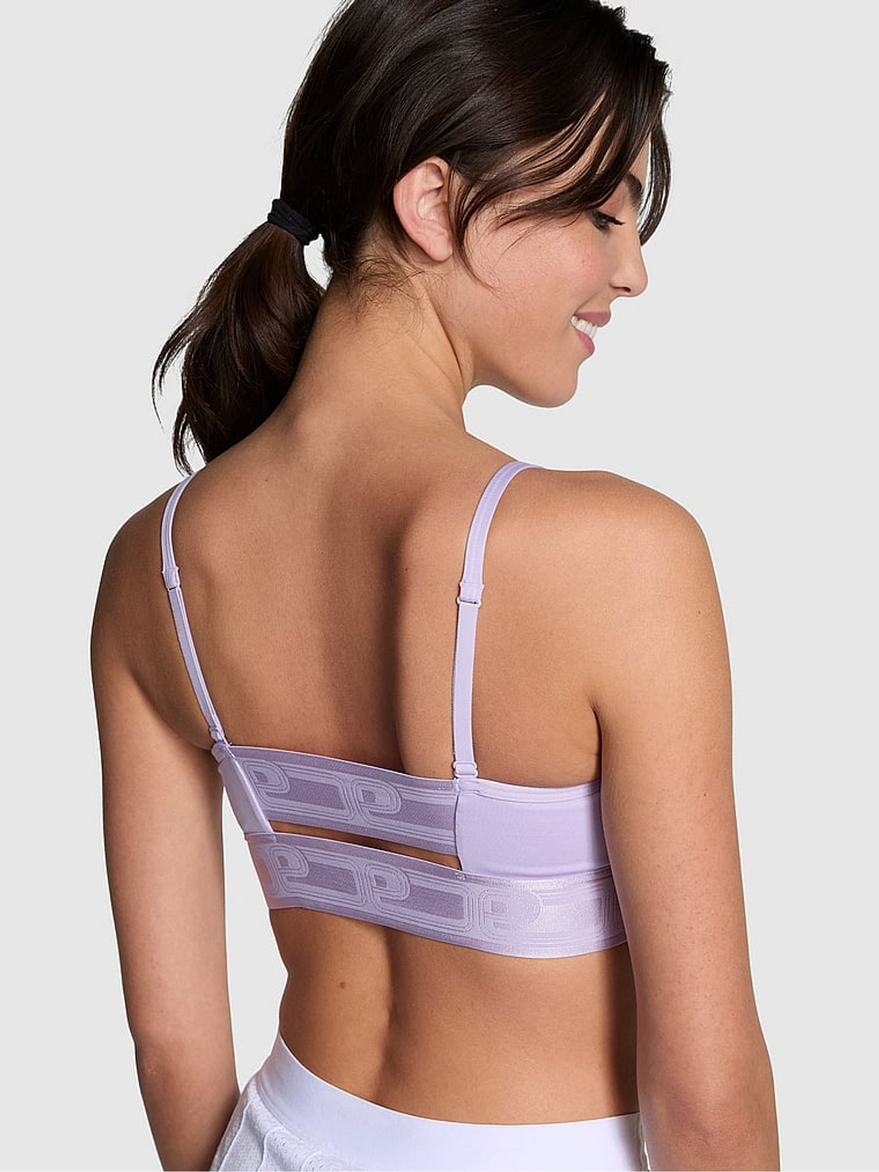 Pastel Lilac Purple Non Wired Lightly Lined Low Impact Sports Bra - Image 2 of 3