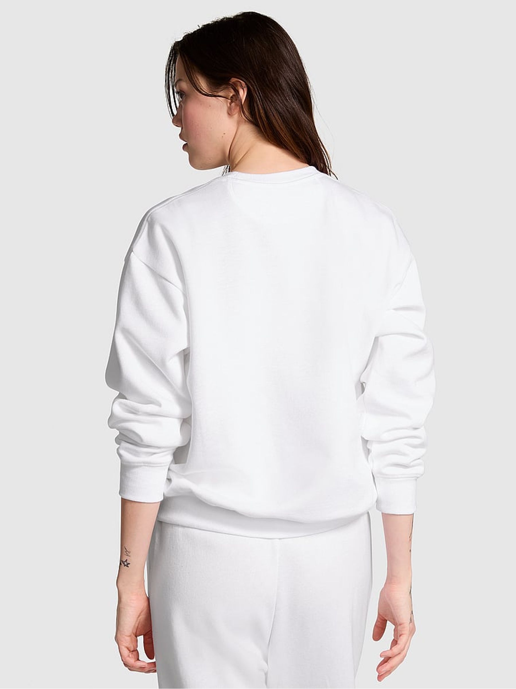 Optic White Fleece Fleece Sweatshirt - Image 2 of 3