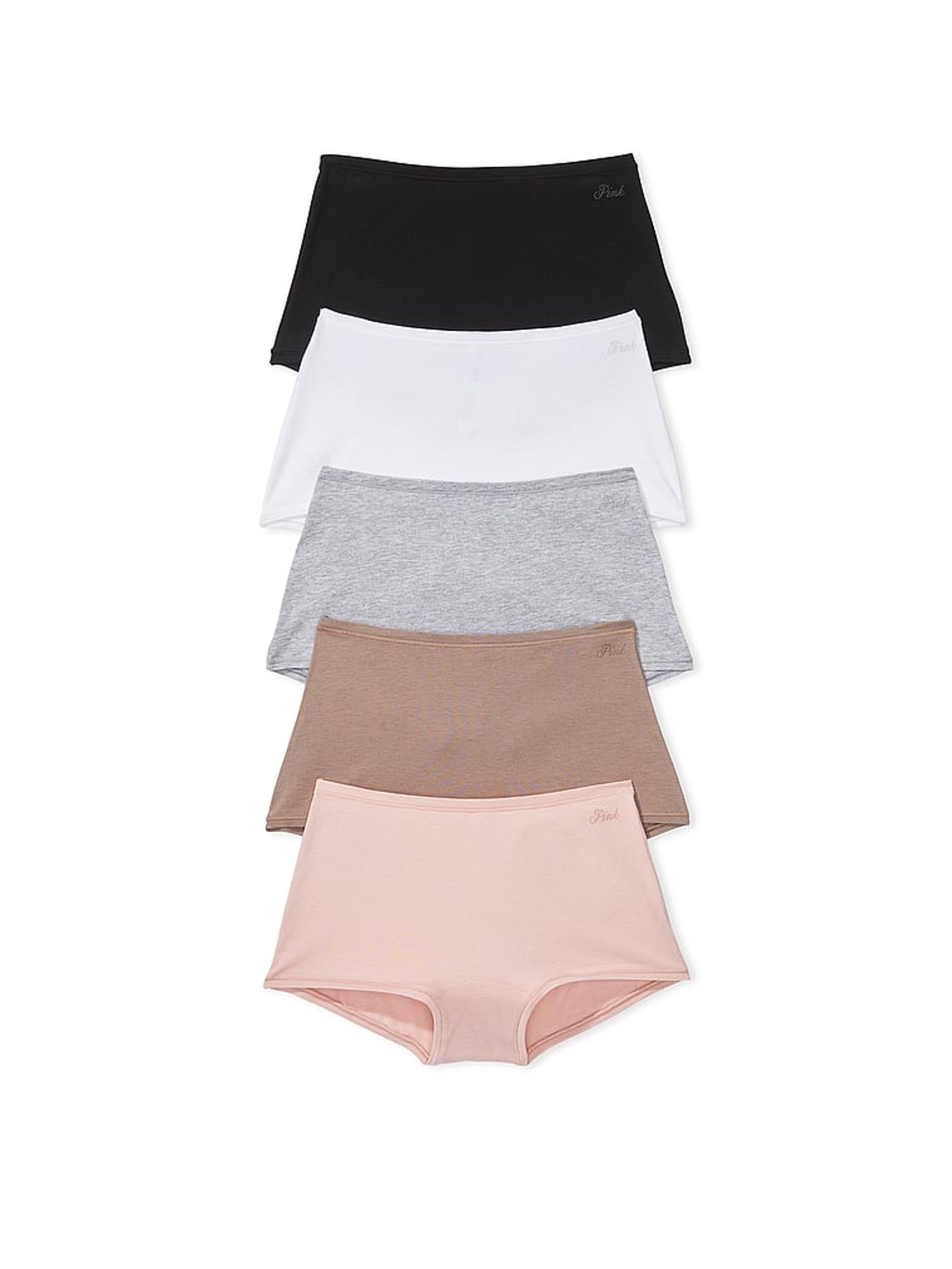 Black/Grey/White/Brown/Pink Short 5 Pack Knickers - Image 1 of 3