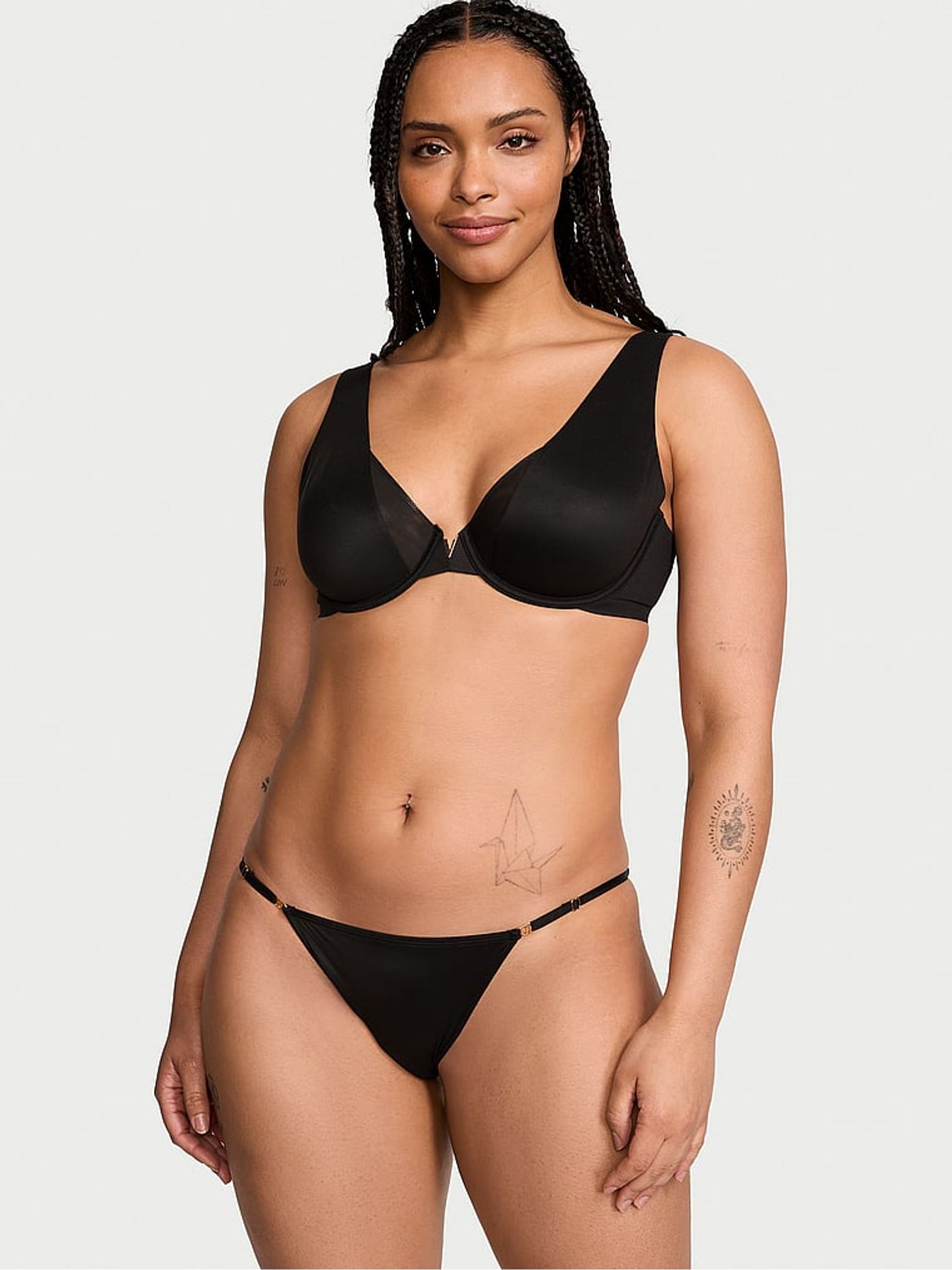 Black Mesh Unlined Full Coverage Bra - Image 3 of 4