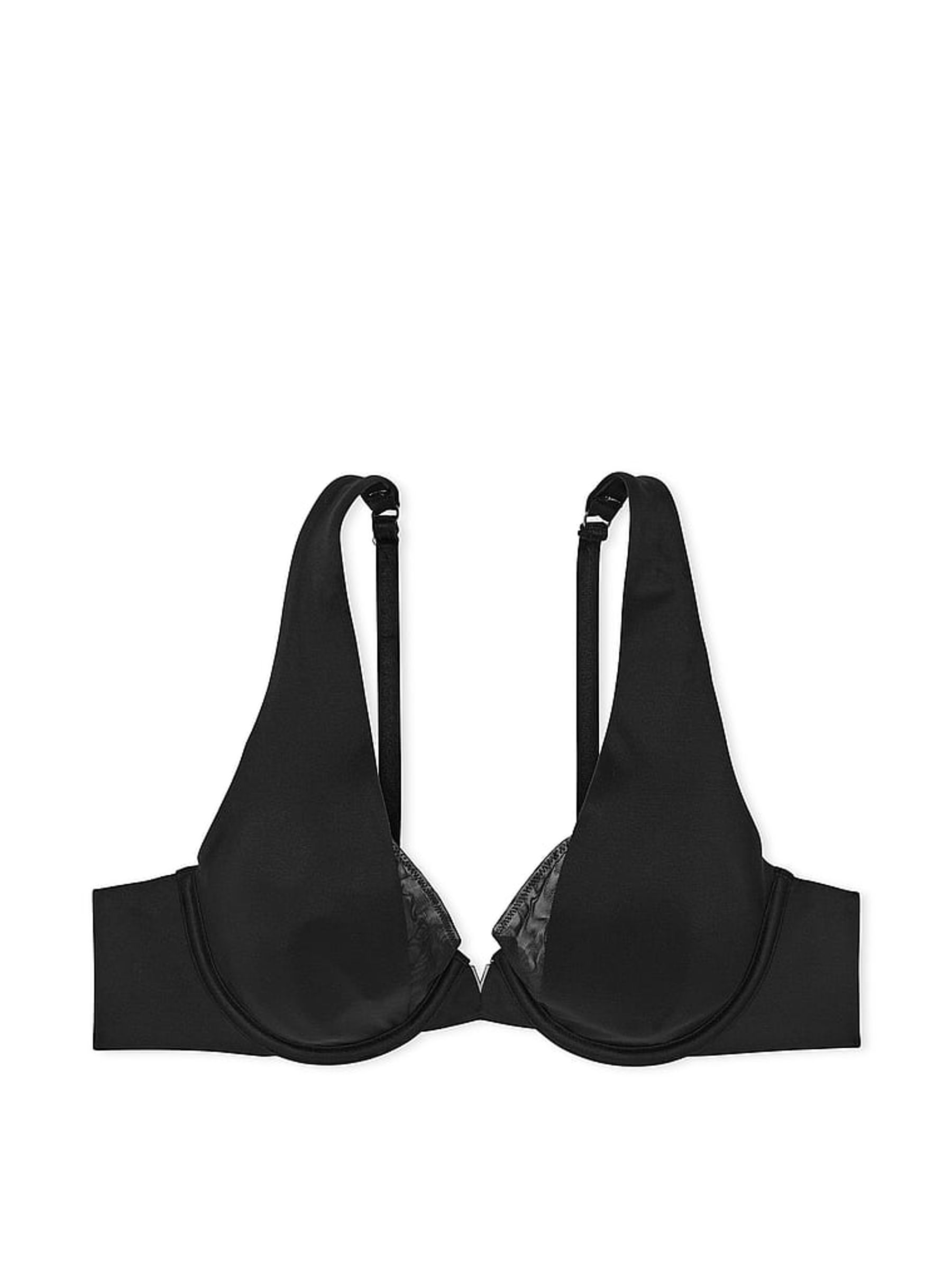 Black Mesh Unlined Full Coverage Bra - Image 4 of 4