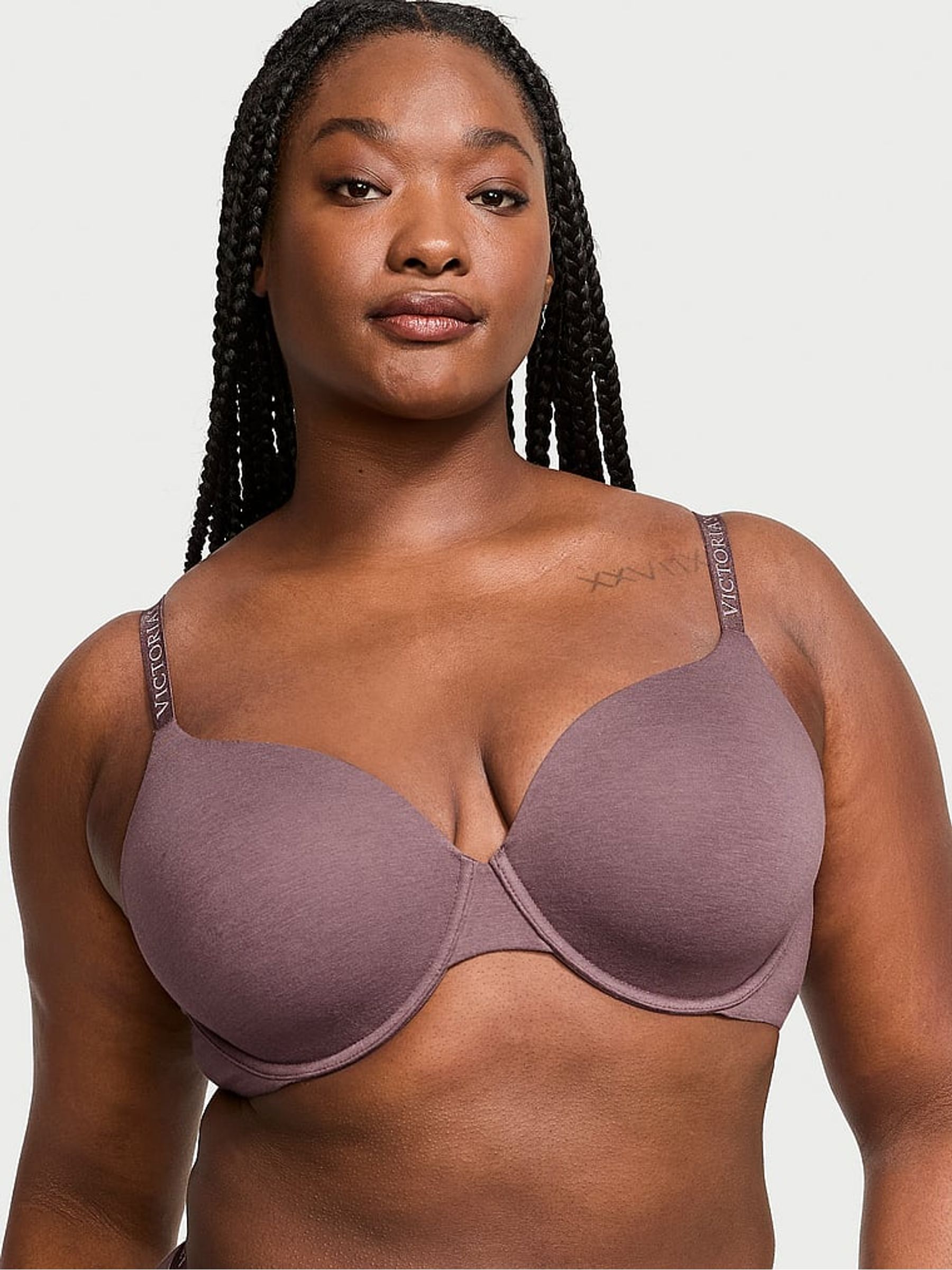 Cocoa Blush Purple Logo Strap Full Cup Lightly Lined Bra - Image 1 of 4 Cocoa Blush Purple Logo Strap Full Cup Lightly Lined Bra - Image 1 of 4