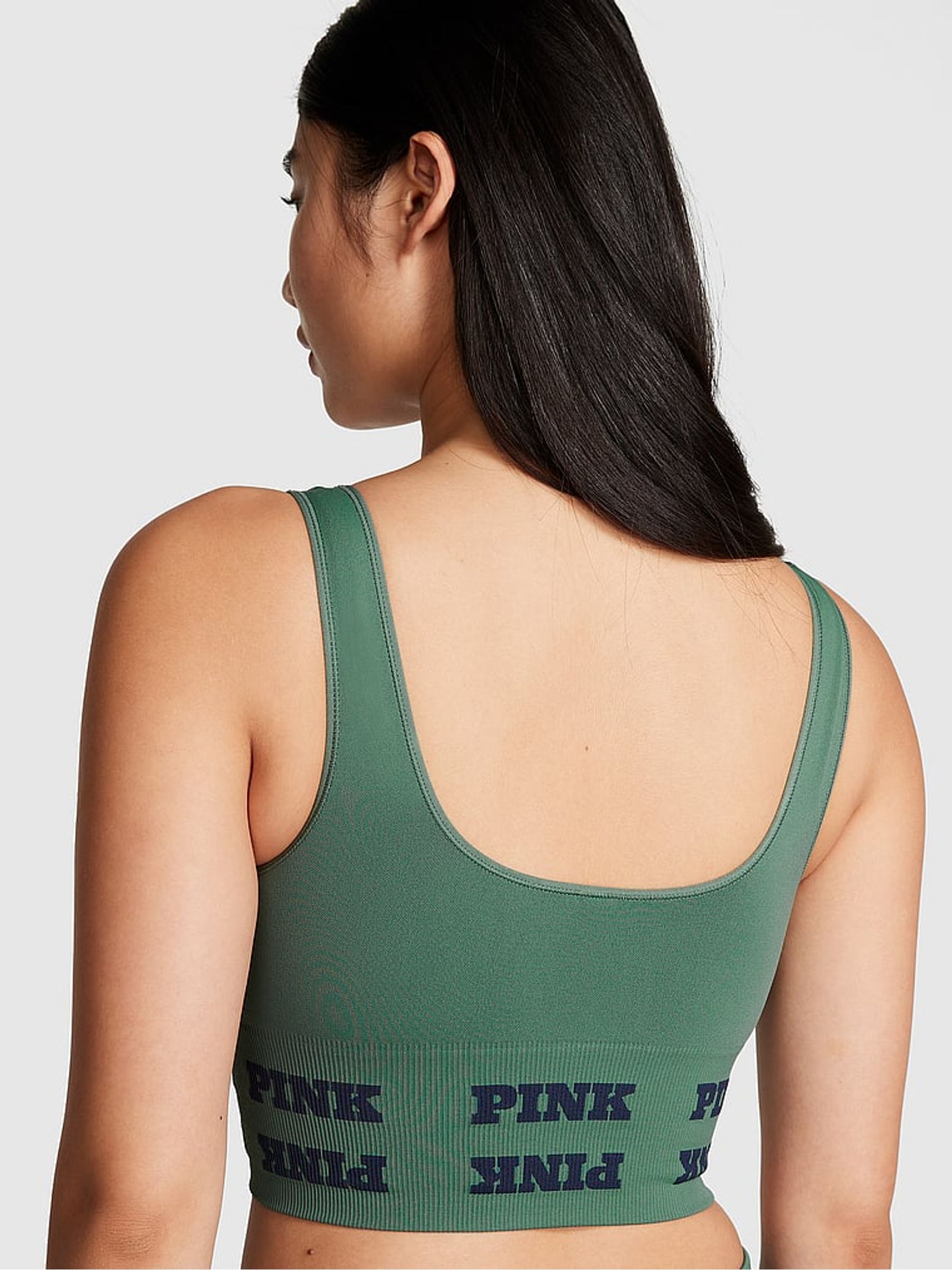 Fresh Forest Green Seamless Logo Low Impact Sports Bra - Image 2 of 3