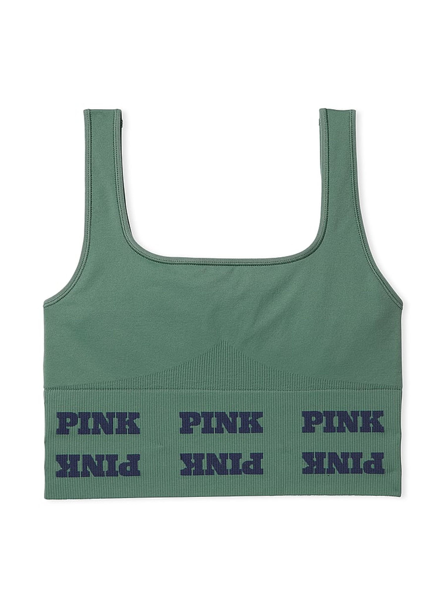 Fresh Forest Green Seamless Logo Low Impact Sports Bra - Image 3 of 3