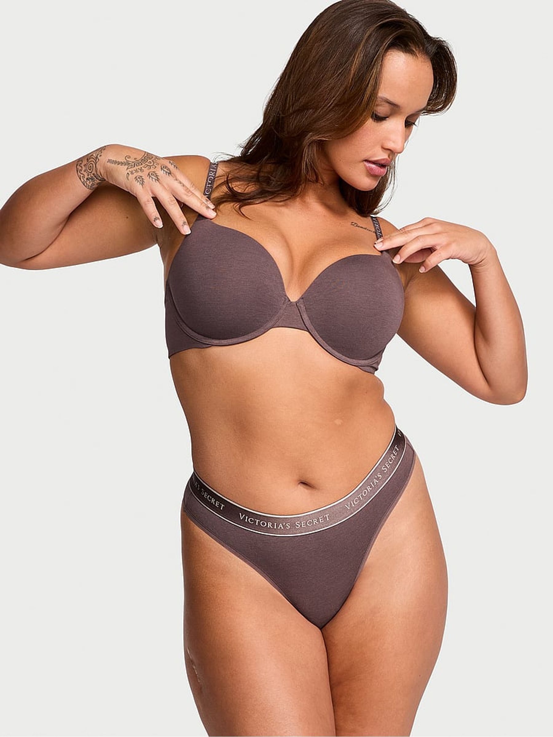 Cocoa Blush Purple Logo Strap Full Cup Push Up Bra - Image 3 of 4