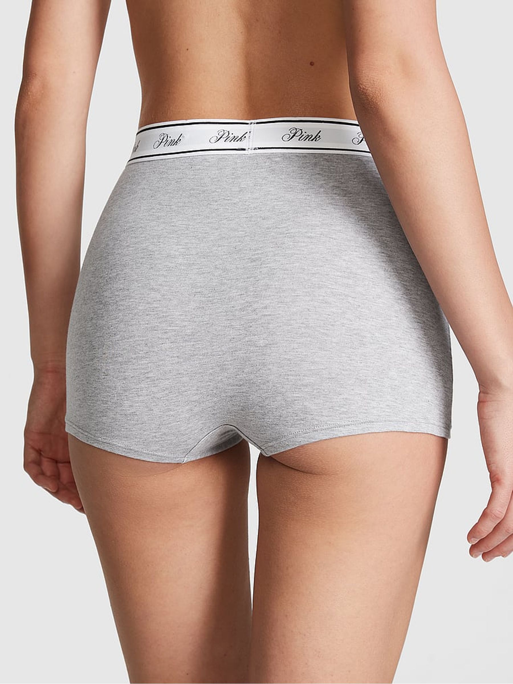 Medium Heather Grey High Waist Cotton Logo Knickers - Image 2 of 3
