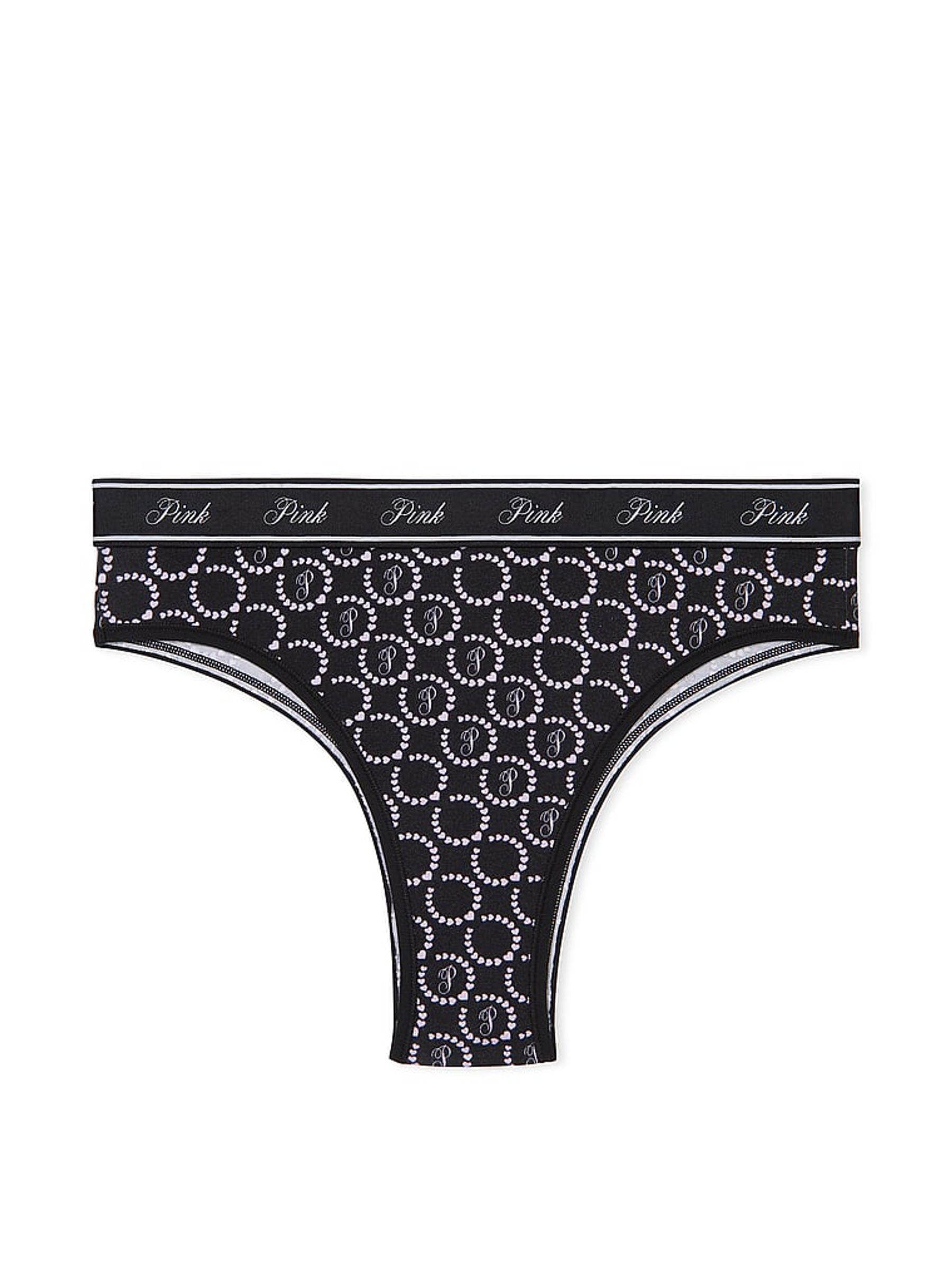 Pure Black  Hearts Brazilian Cotton Logo Knickers - Image 3 of 3