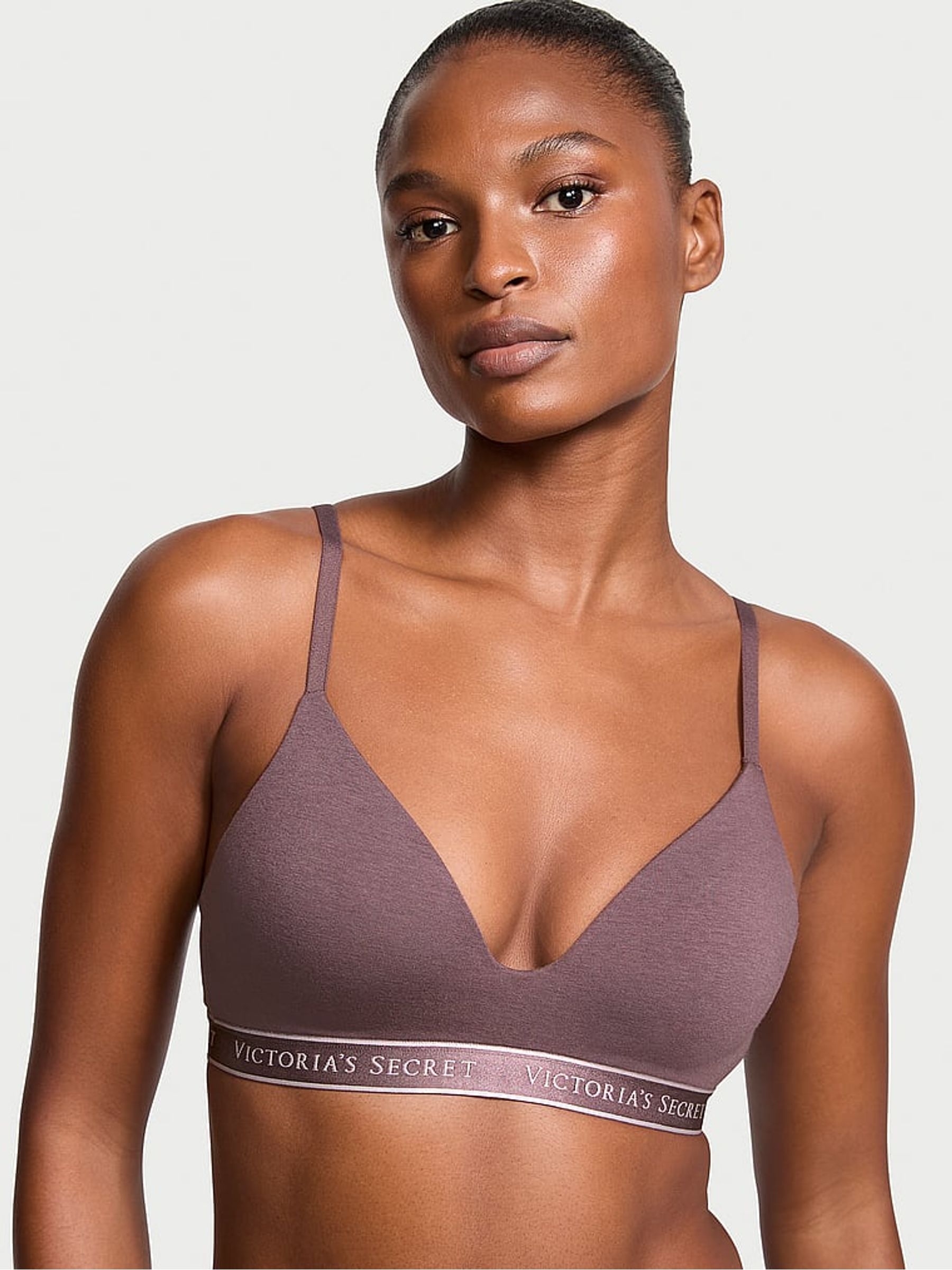 Cocoa Blush Purple Logo Band Non Wired Lightly Lined Bra - Image 1 of 1
