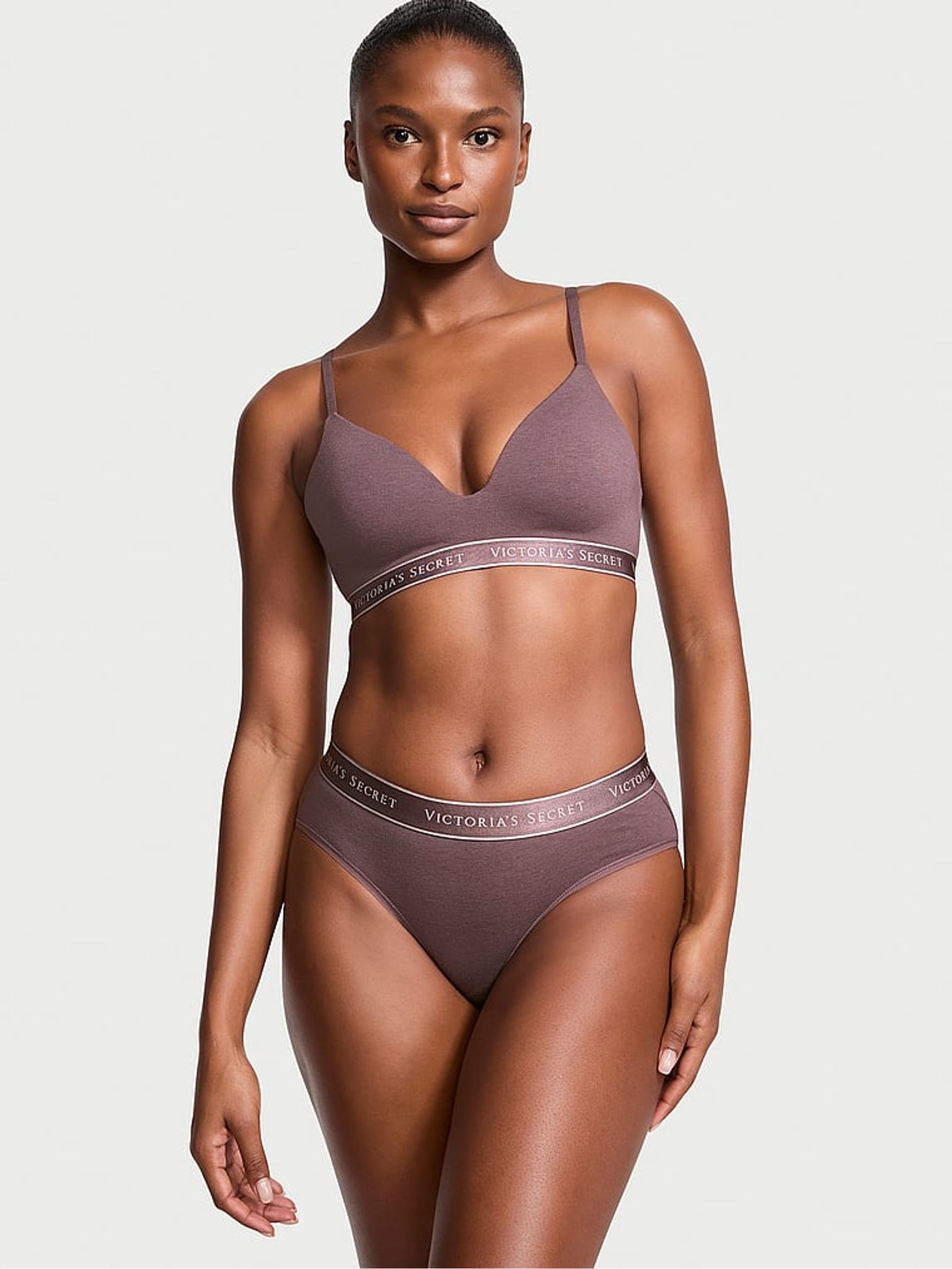 Cocoa Blush Purple Logo Band Non Wired Lightly Lined Bra - Image 3 of 4