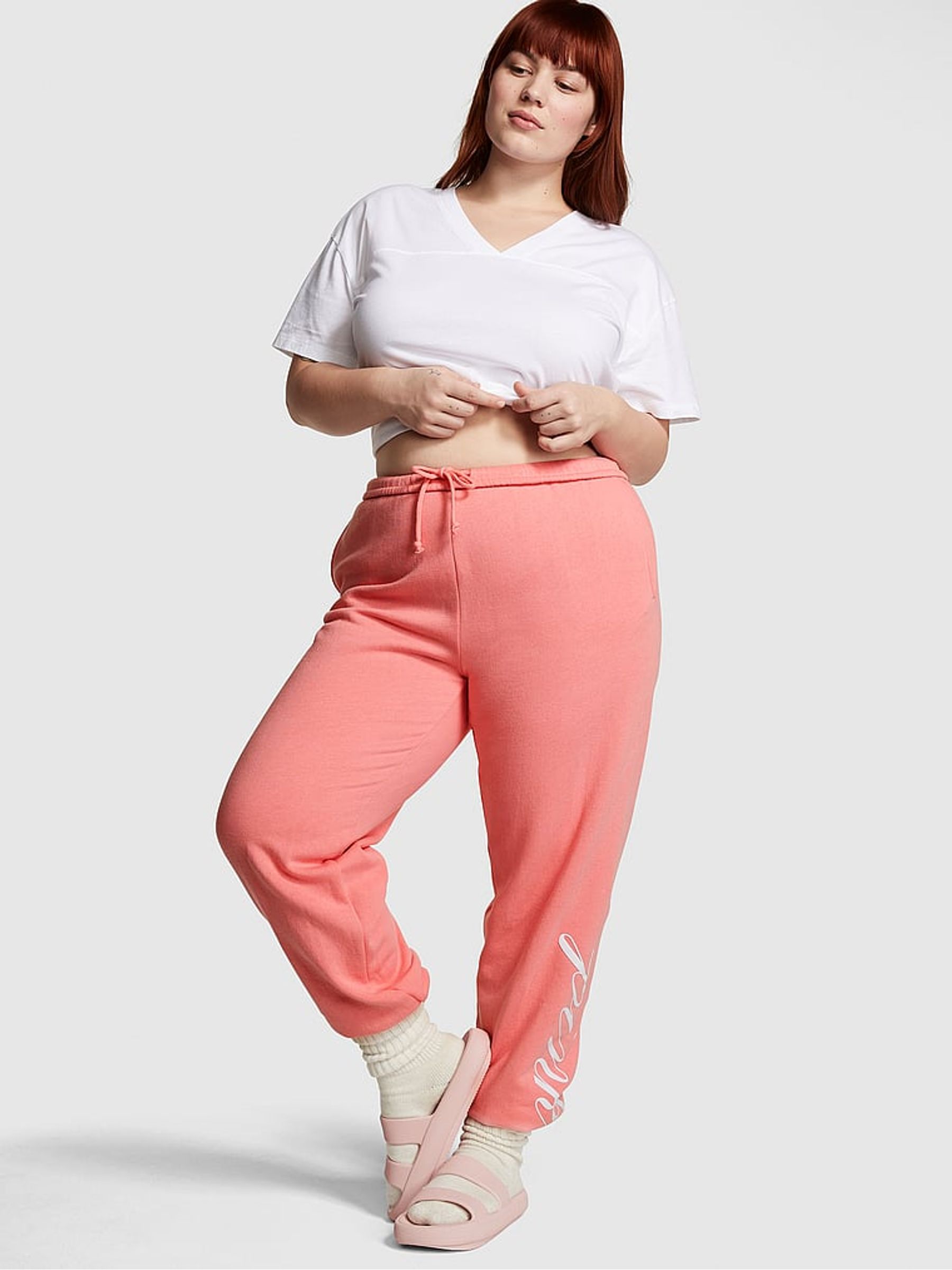 Passion Pink Fleece Joggers - Image 1 of 3