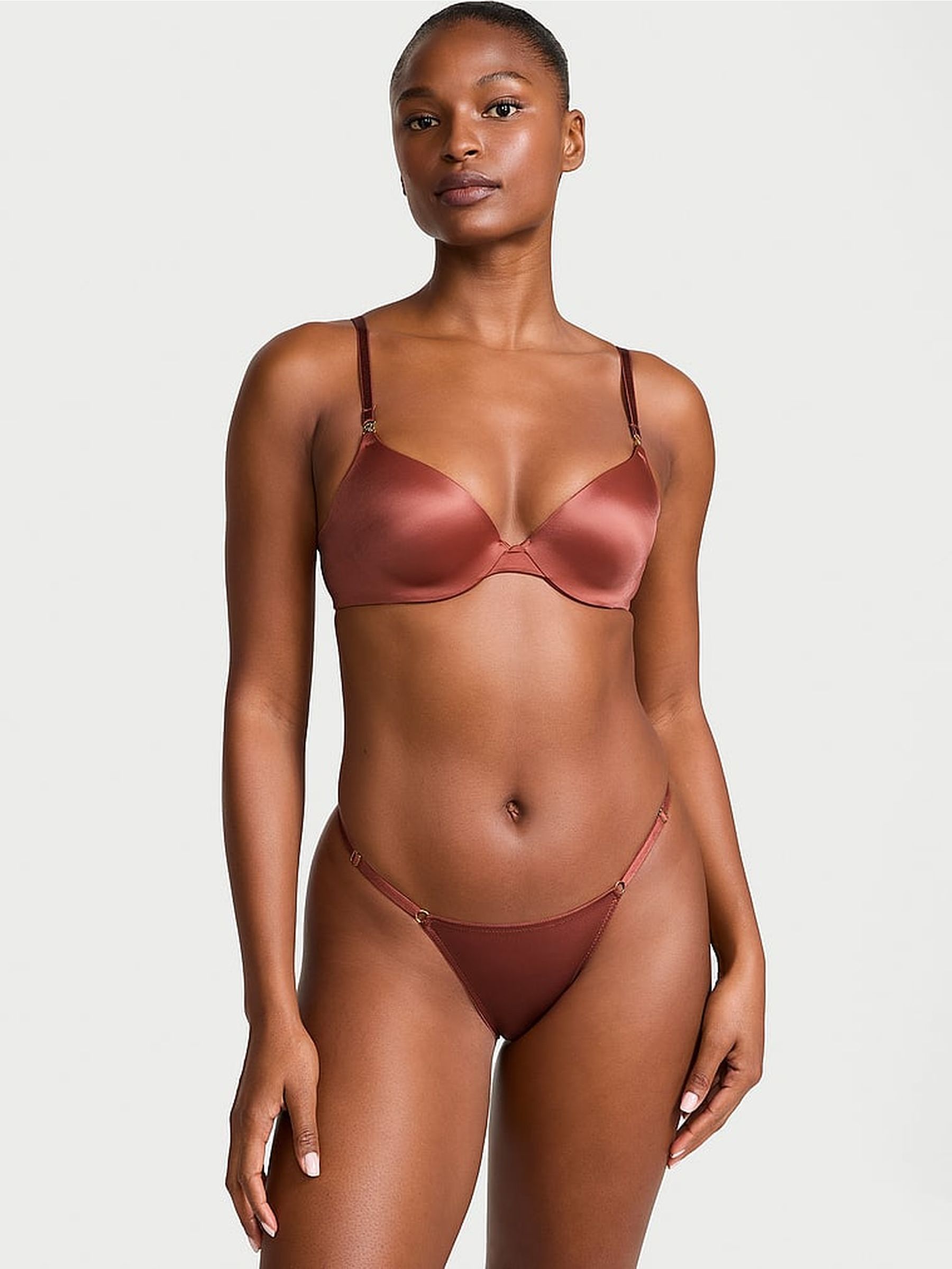 Clay Brown Smooth Icon Push Up Demi Bra - Image 1 of 1