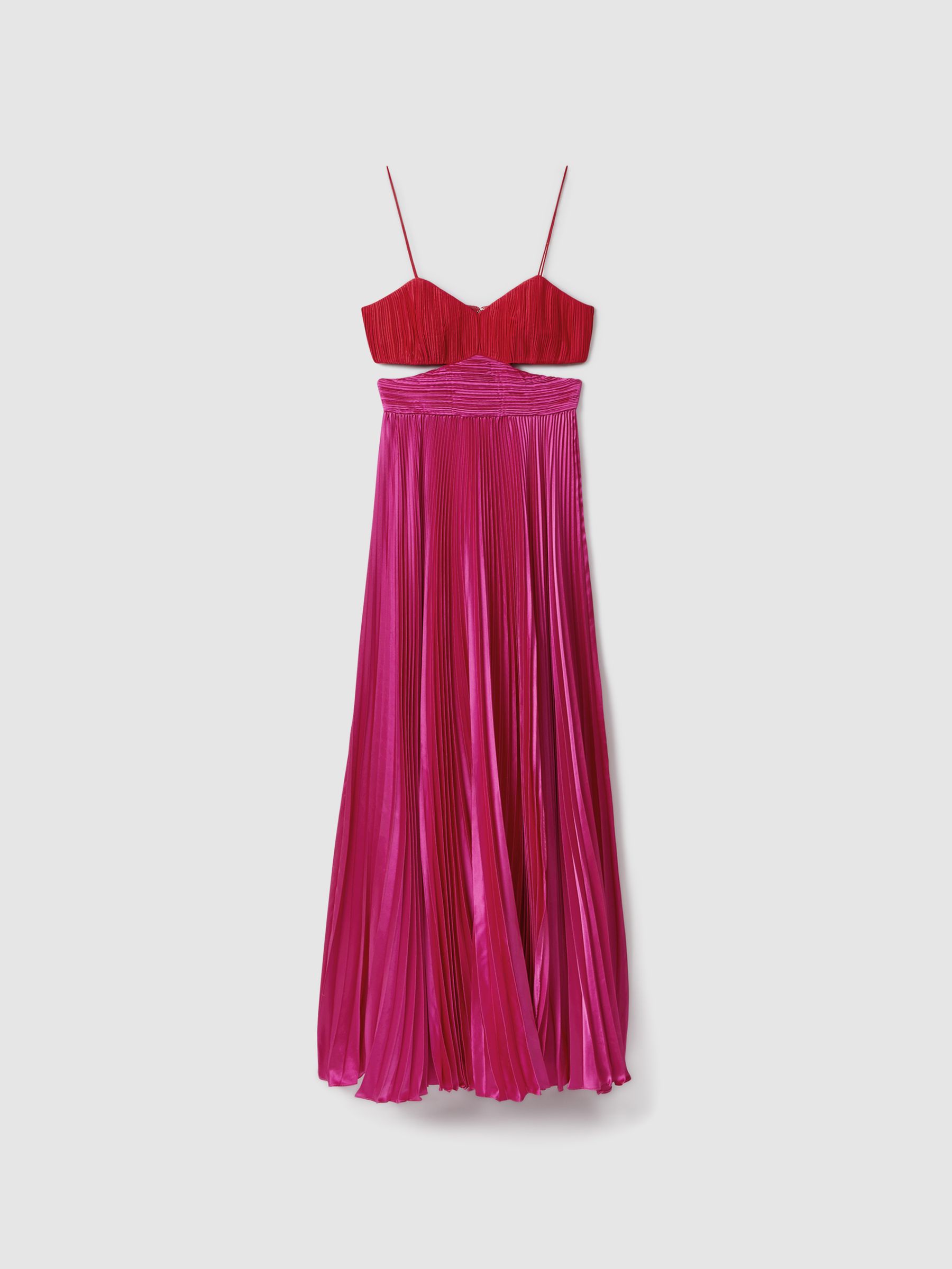 Amur Pleated Cut-Out Maxi Dress in Magenta - Image 2 of 5