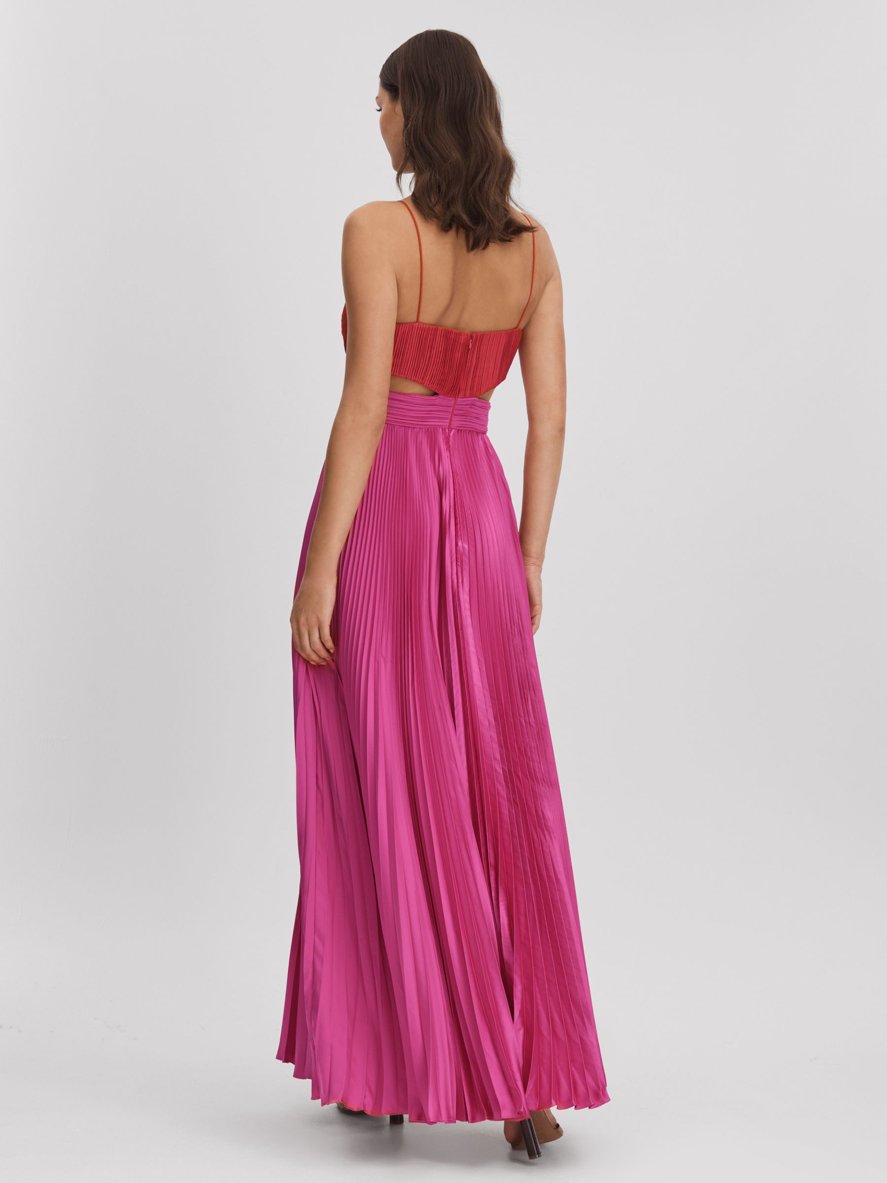 Amur Pleated Cut-Out Maxi Dress in Magenta - Image 4 of 5