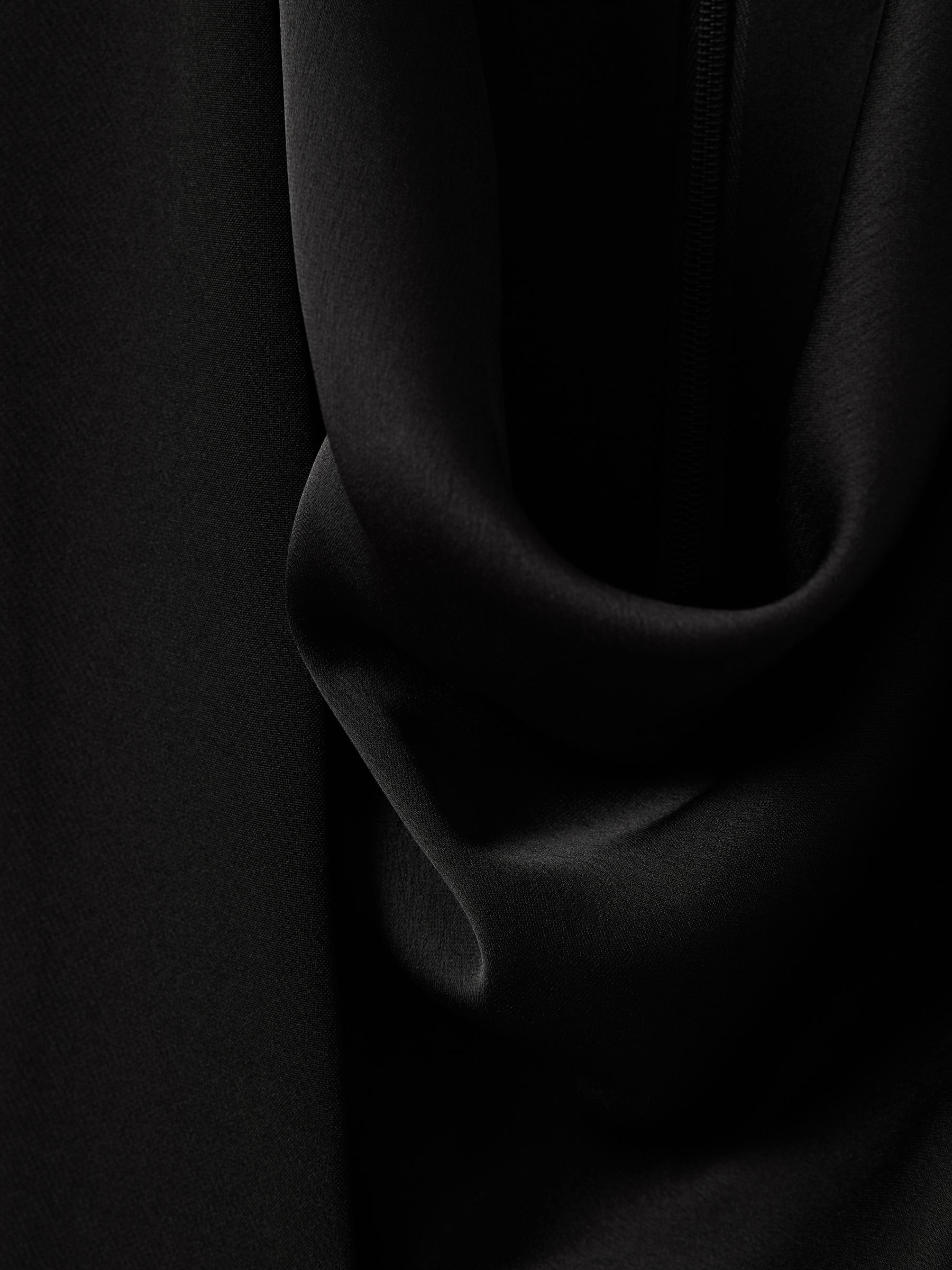 Halston Cowl Neck Wrap Midi Dress in Black - Image 6 of 6