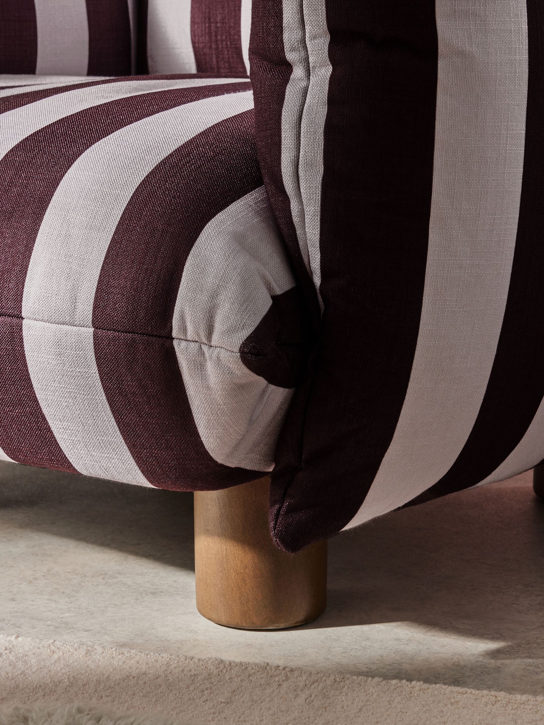 Jude Accent Chair in Chocolate Brown Wide Stripe - Image 2 of 5