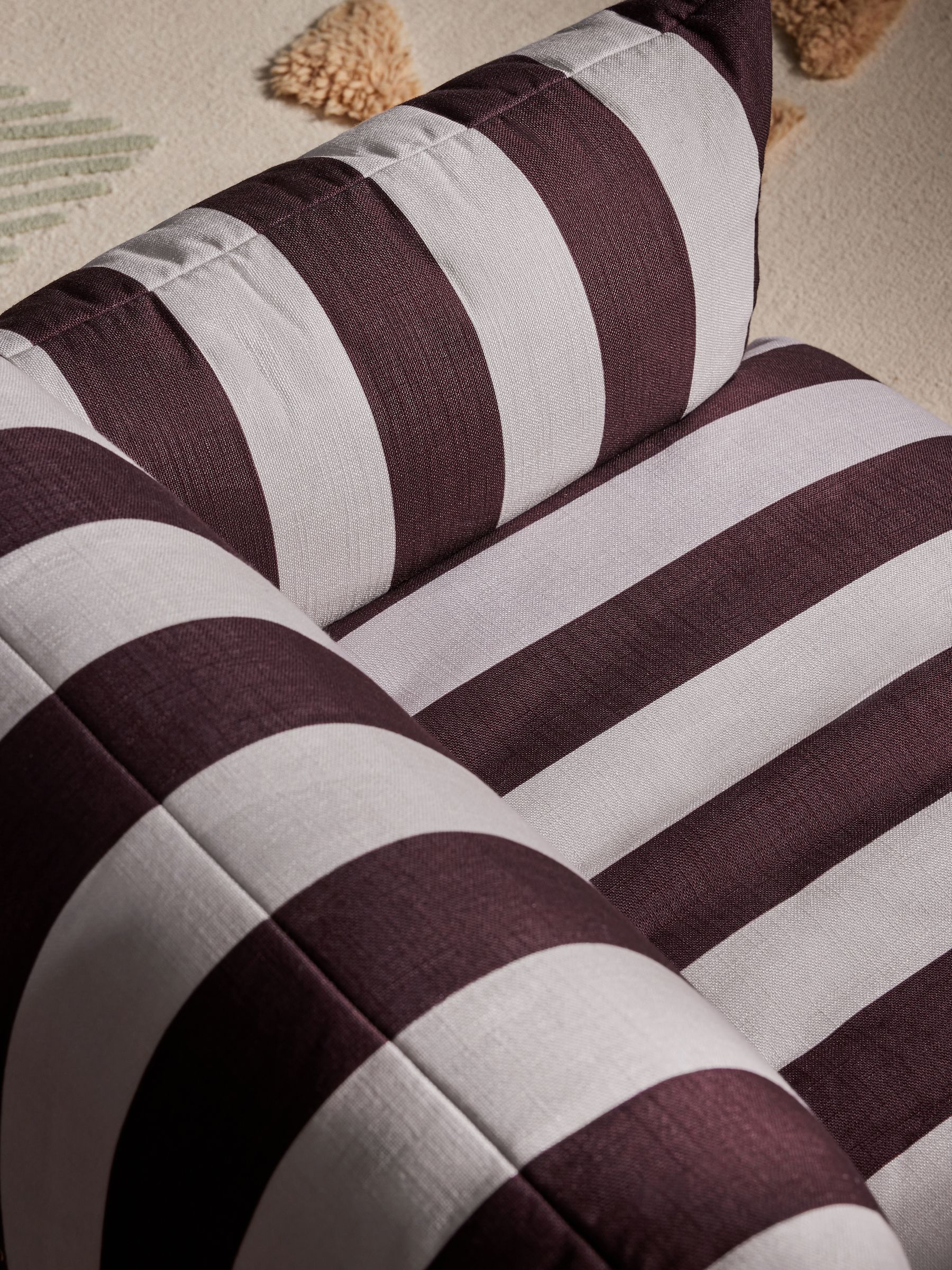 Jude Accent Chair in Chocolate Brown Wide Stripe - Image 3 of 5