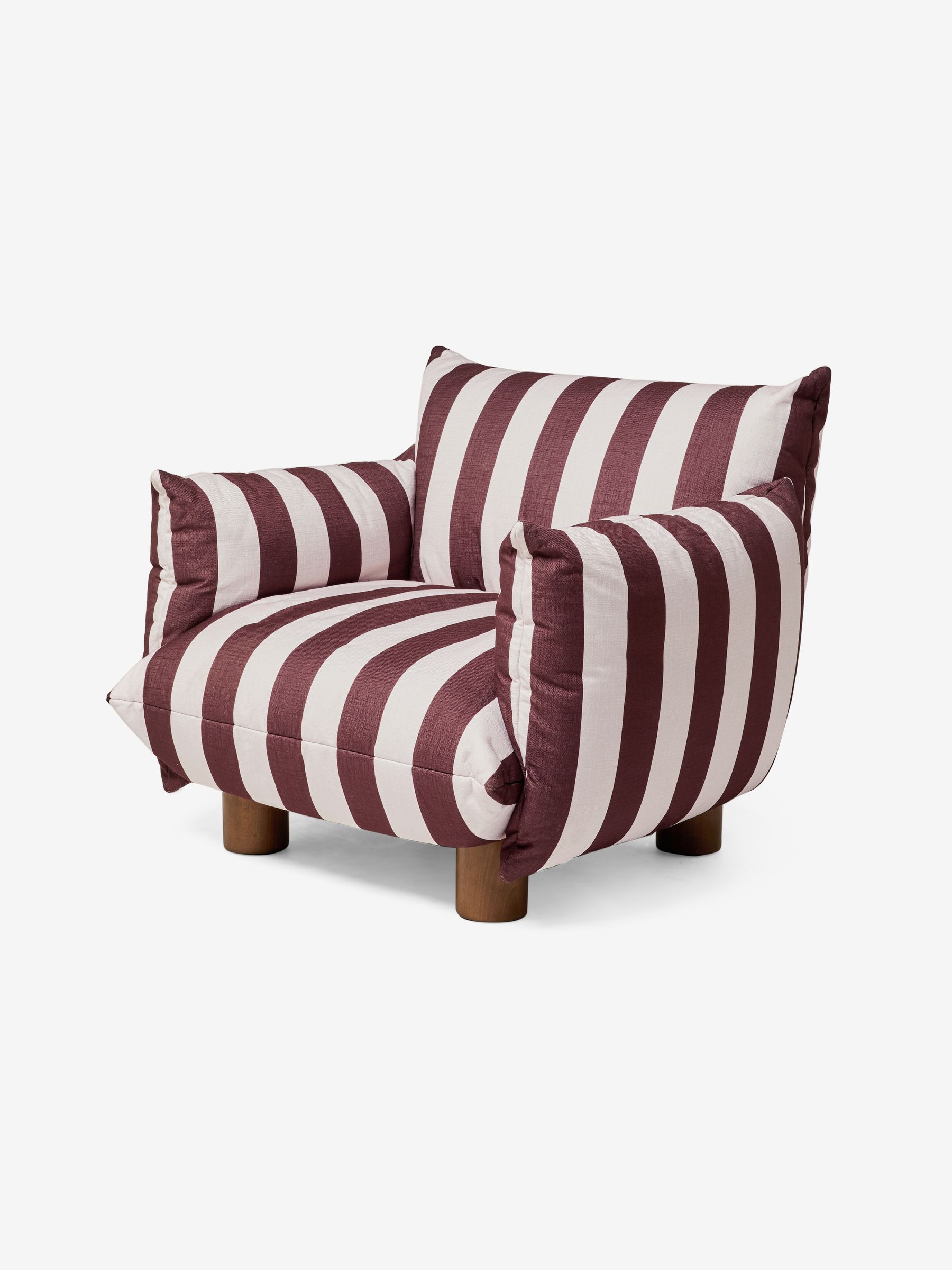 Jude Accent Chair in Chocolate Brown Wide Stripe - Image 4 of 5