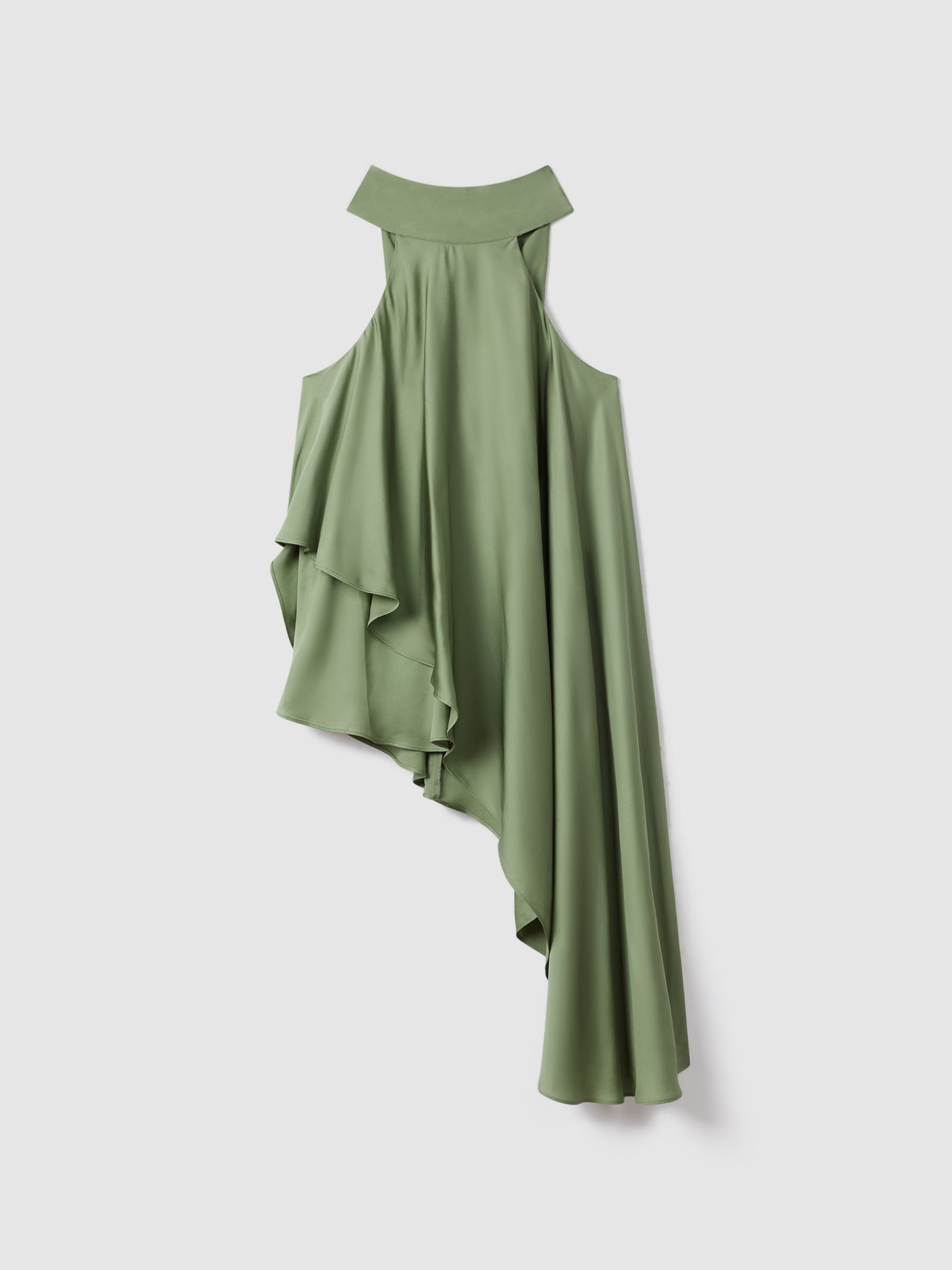 Asymmetric Draped Blouse in Green - Image 2 of 6