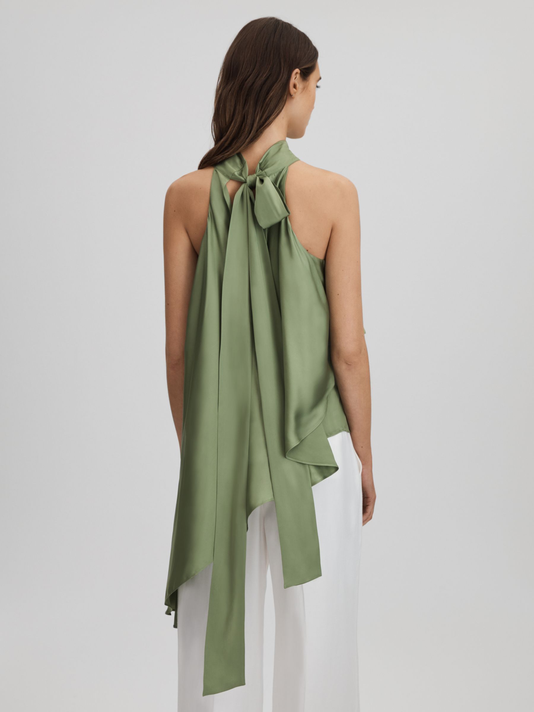 Asymmetric Draped Blouse in Green - Image 4 of 6