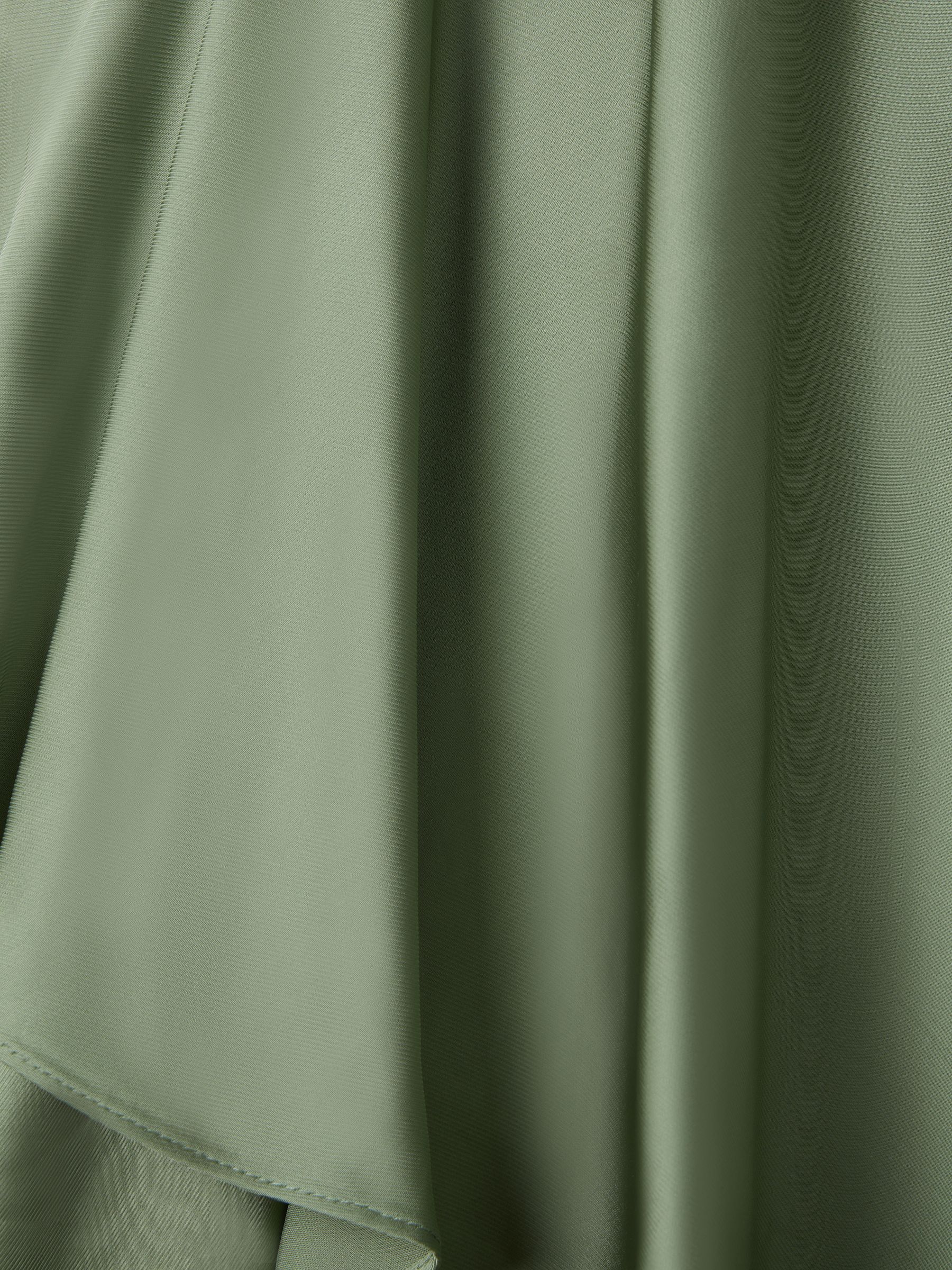 Asymmetric Draped Blouse in Green - Image 6 of 6