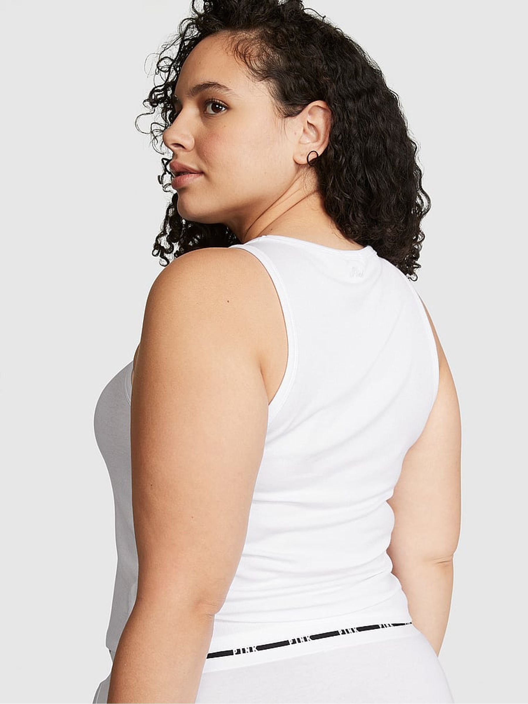 White Modal Rib Pyjama Vest Top - Image 2 of 3