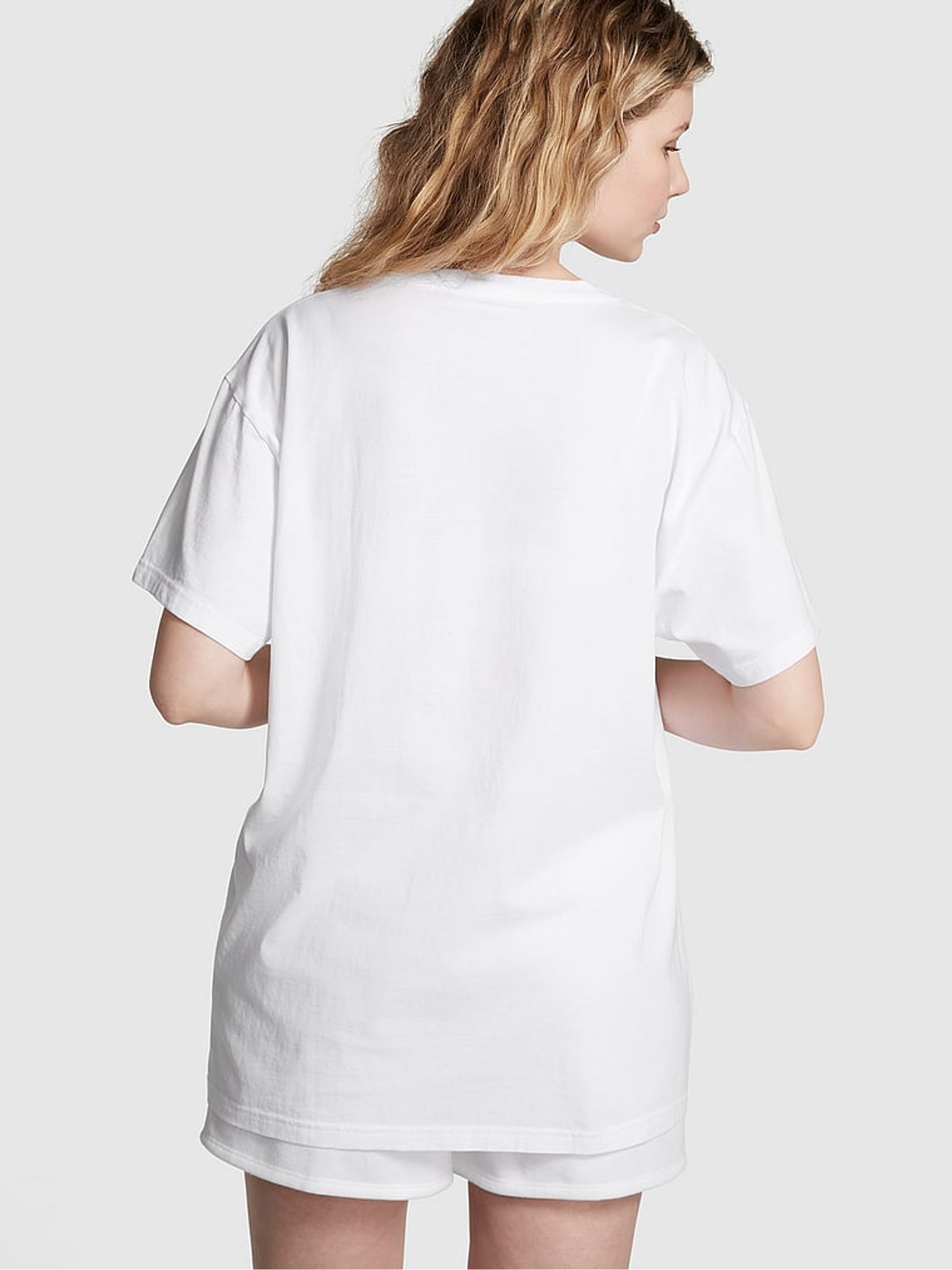 White Short Sleeve Oversized Campus T-Shirt - Image 2 of 3
