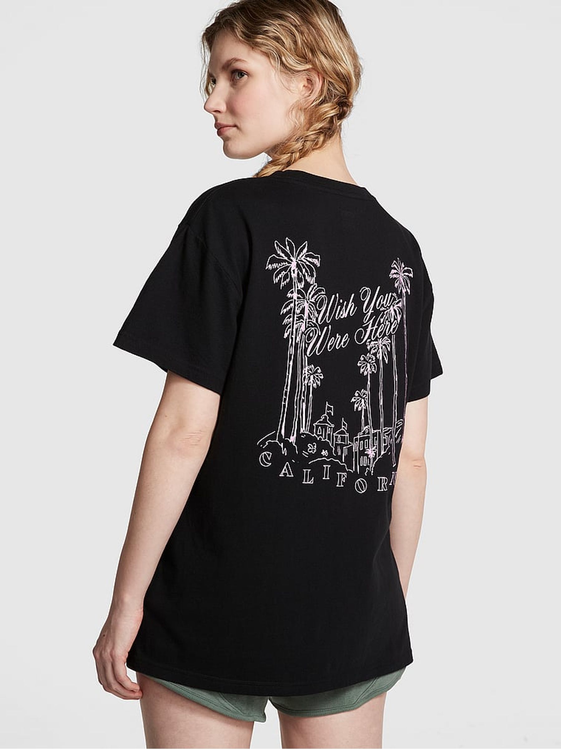 Black Short Sleeve Oversized Campus T-Shirt - Image 2 of 3