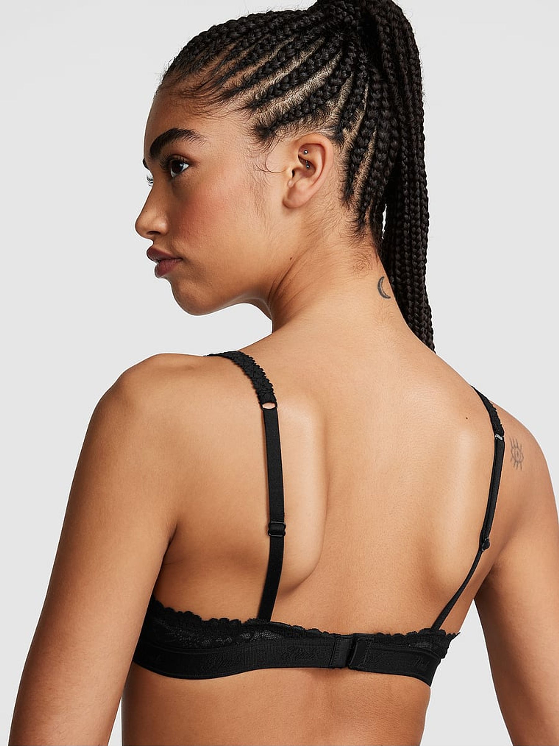 Pure Black Lace Lightly Lined Balcony Bra - Image 2 of 3