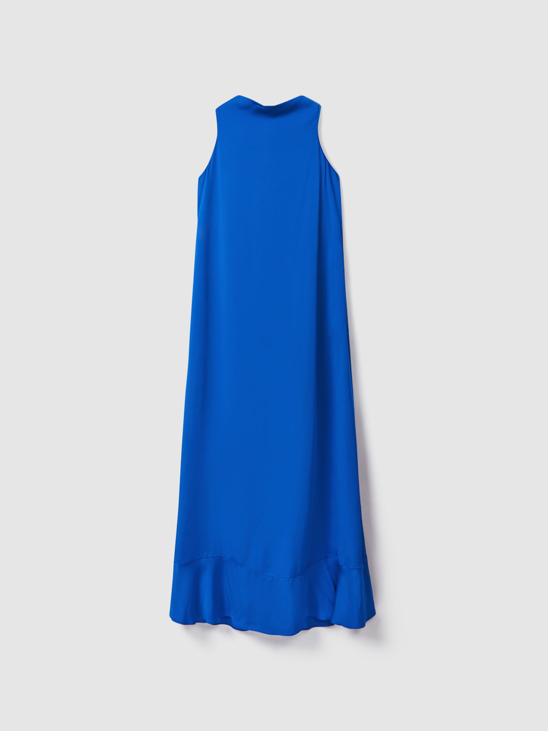 Tie Neck Column Maxi Dress in Cobalt Blue - Image 2 of 6