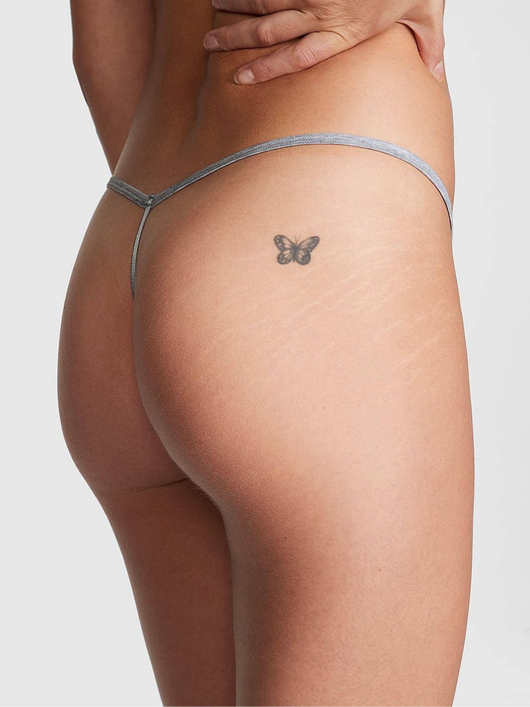 Grey Heather Cotton G String Knickers - Image 2 of 3