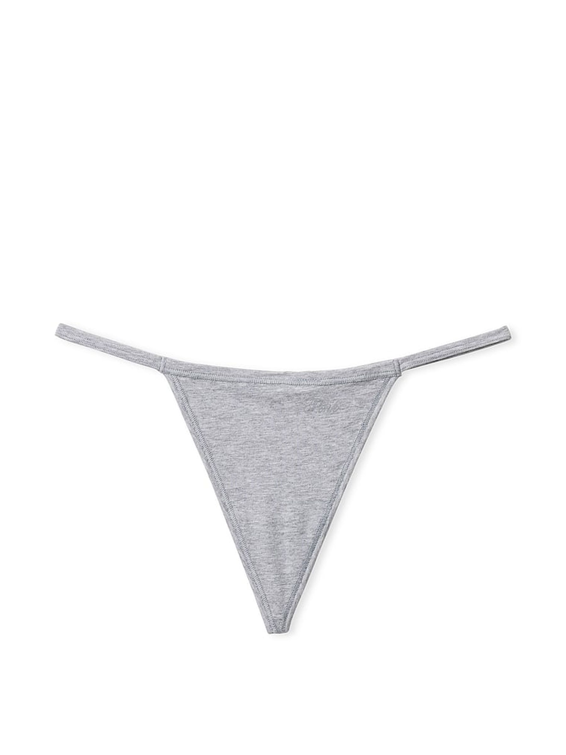 Grey Heather Cotton G String Knickers - Image 3 of 3