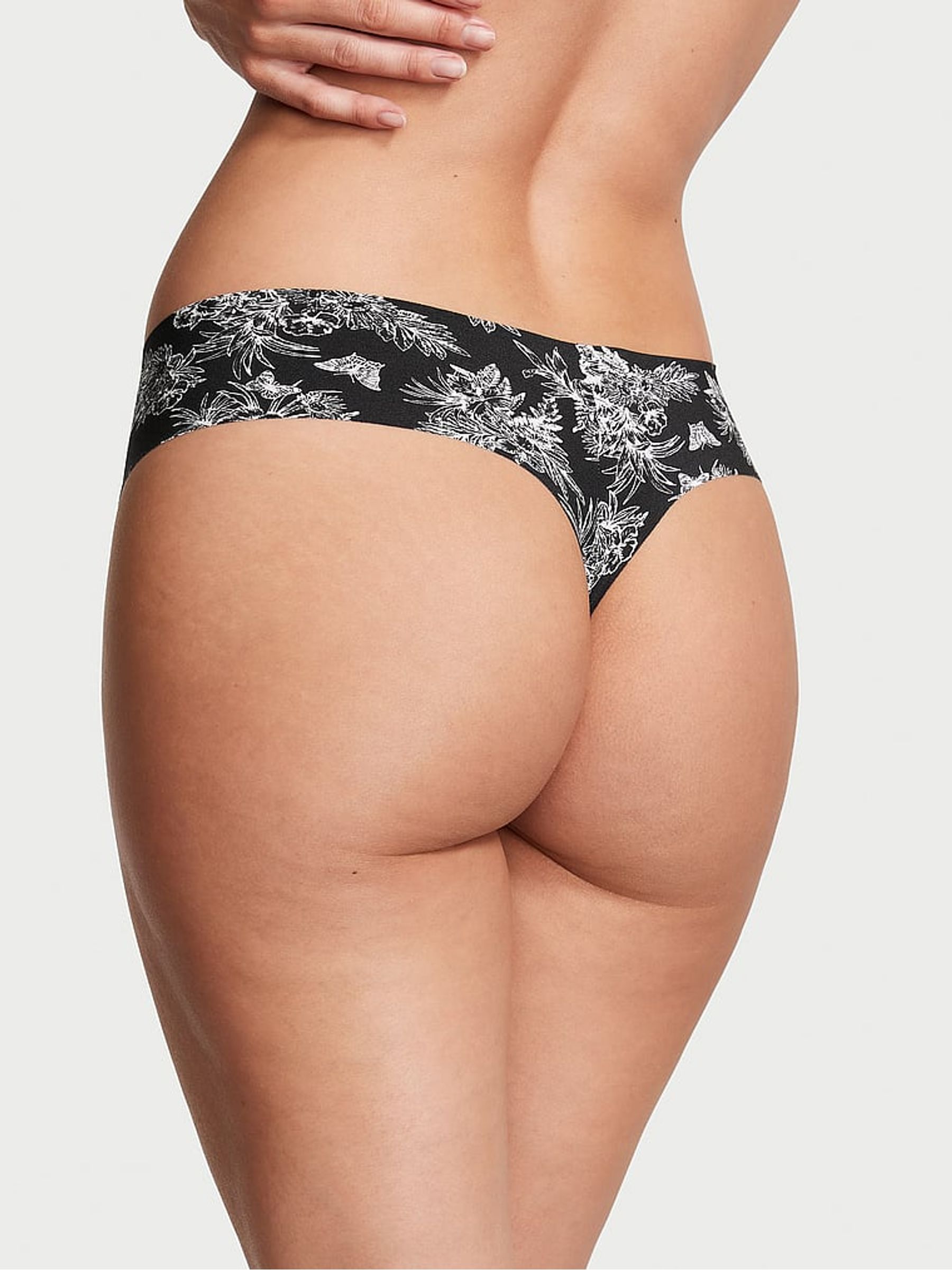 Black Tropical Toile Thong Knickers - Image 2 of 3