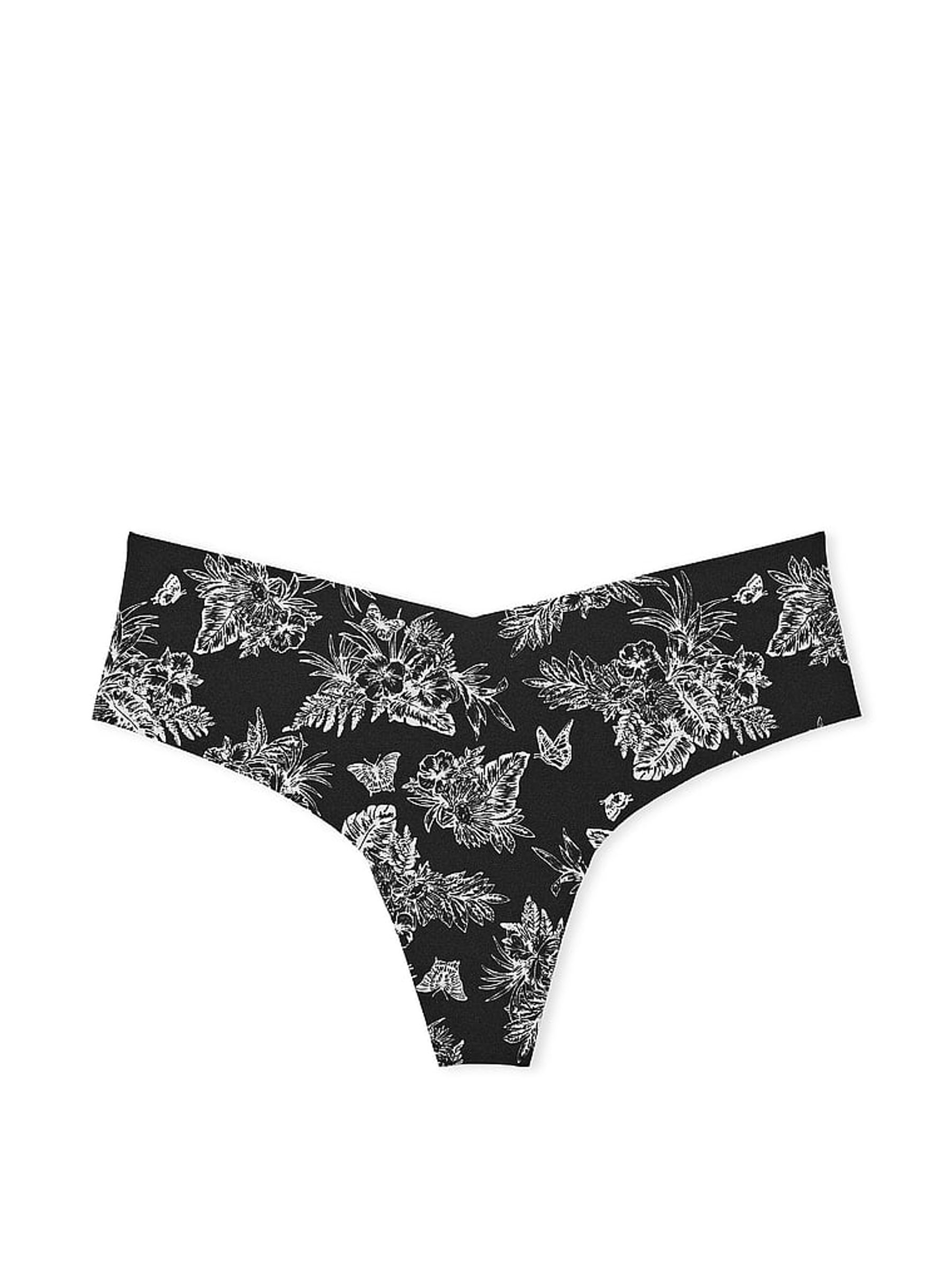 Black Tropical Toile Thong Knickers - Image 3 of 3