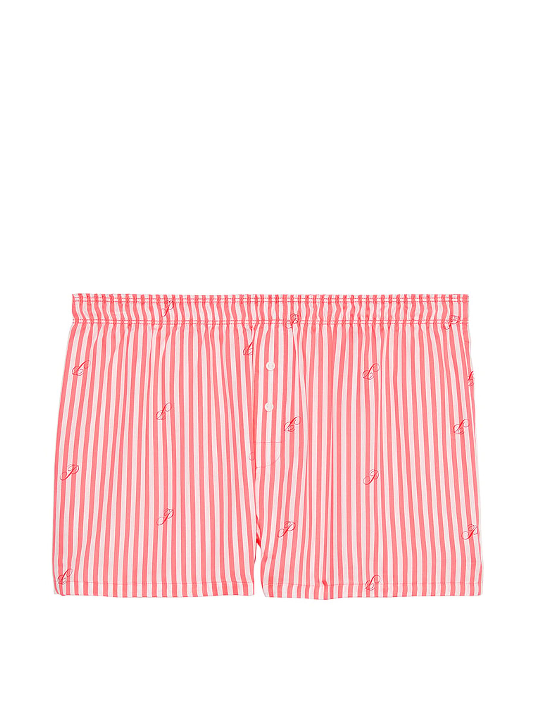 Pink Coral Stripe Short TENCEL™ Pyjama Bottoms - Image 3 of 3