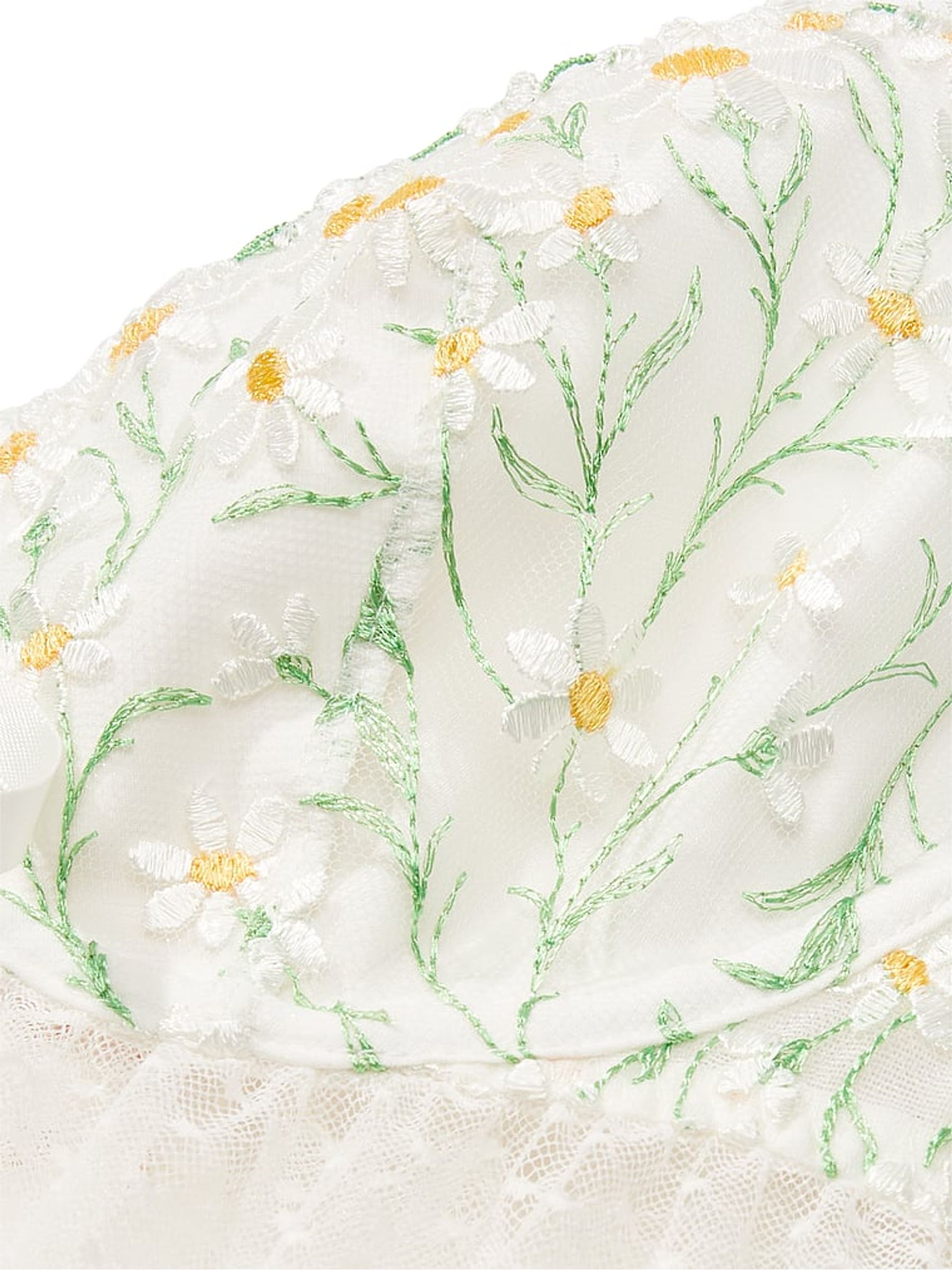 Coconut White Daisy Broderie Pleated Babydoll - Image 4 of 4