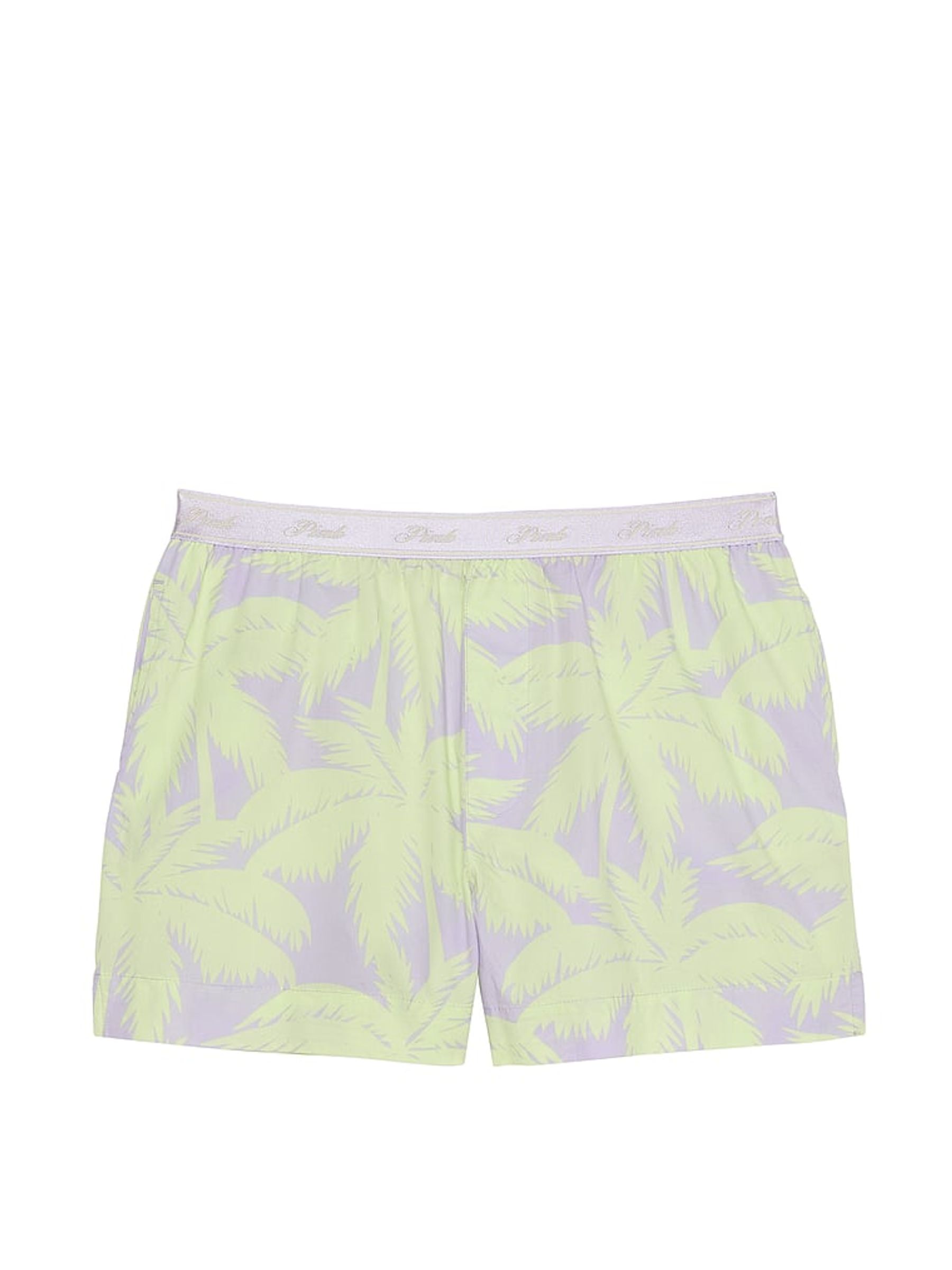 Purple Palms Cotton Pyjama Shorts - Image 3 of 4