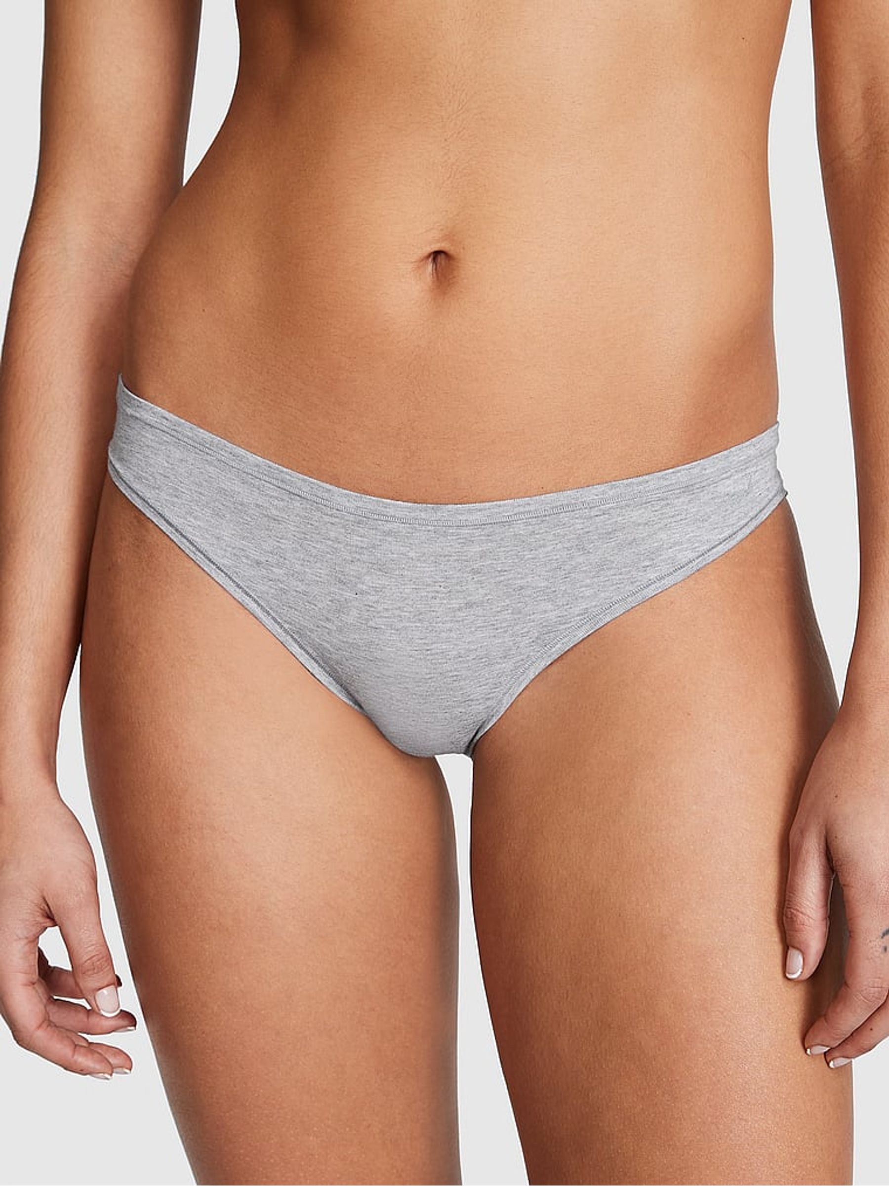 Medium Heather Grey Bikini Cotton Knickers - Image 1 of 3